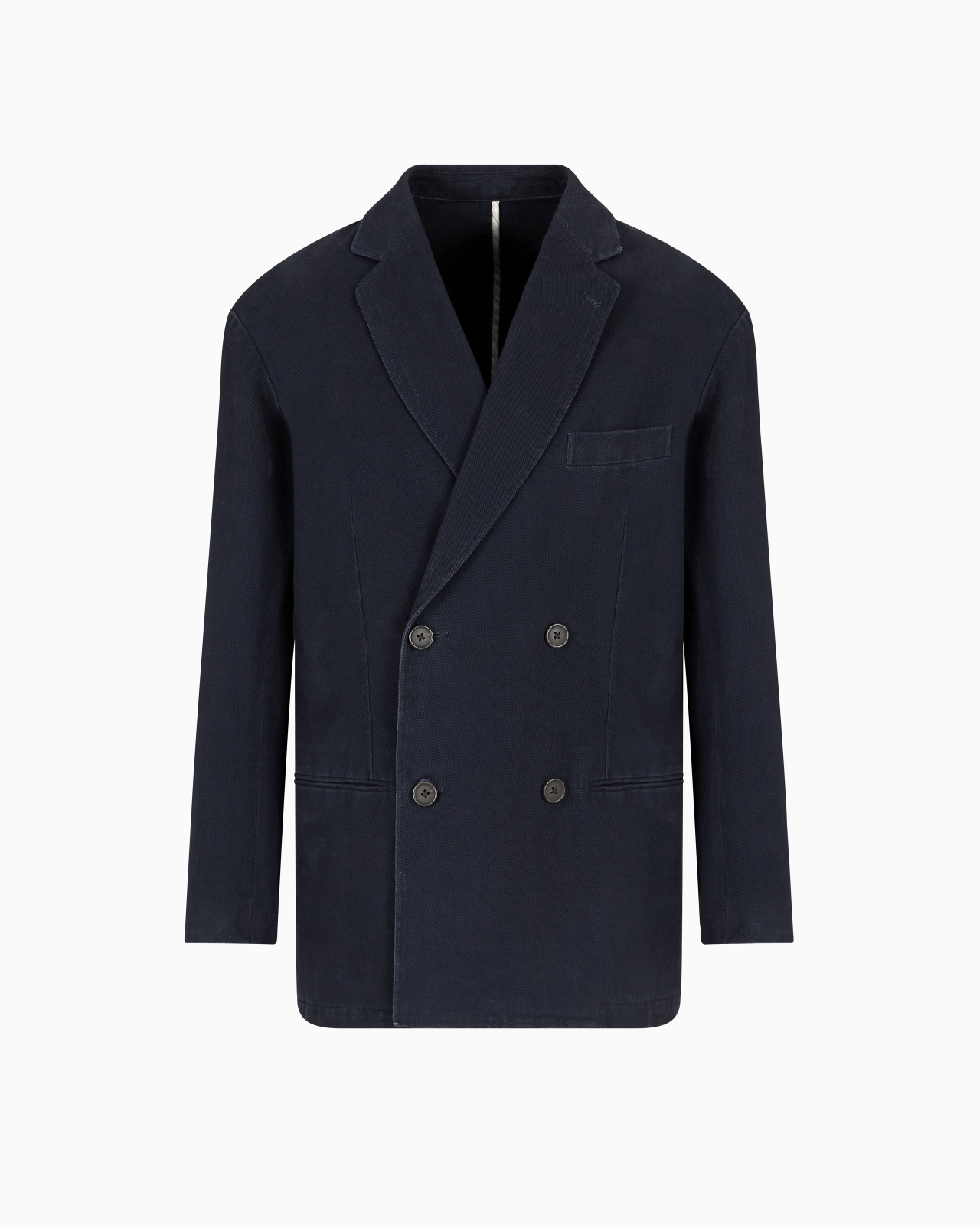 DOUBLE-BREASTED BLAZER IN A TWILL BULL FABRIC - 1