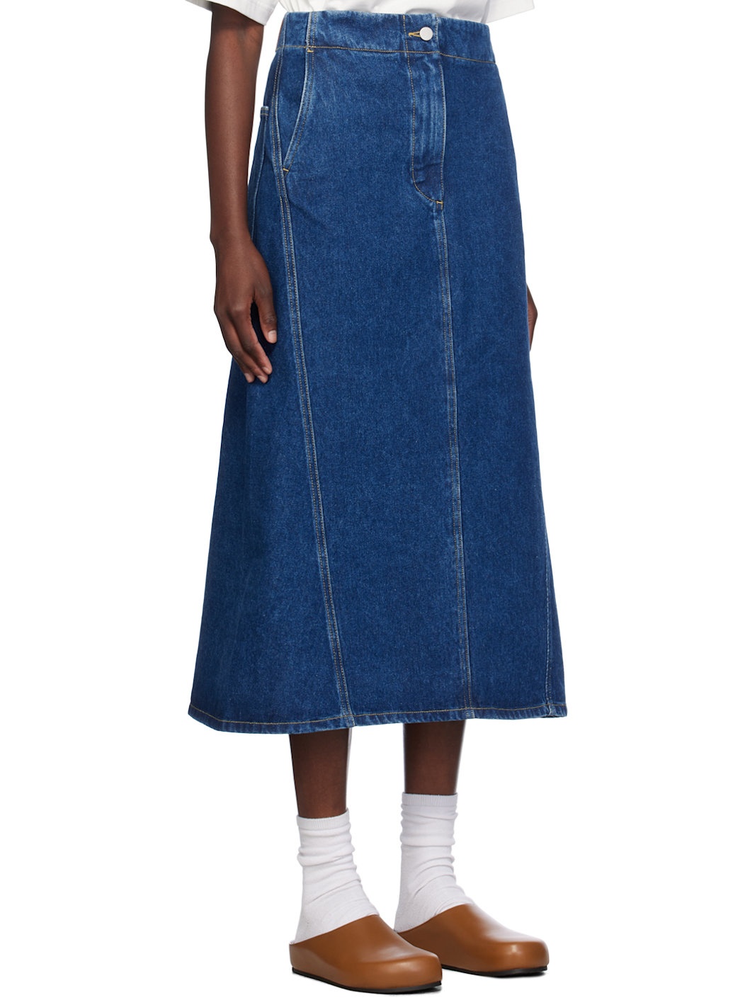 Blue Garner Denim Midi Skirt - 2
