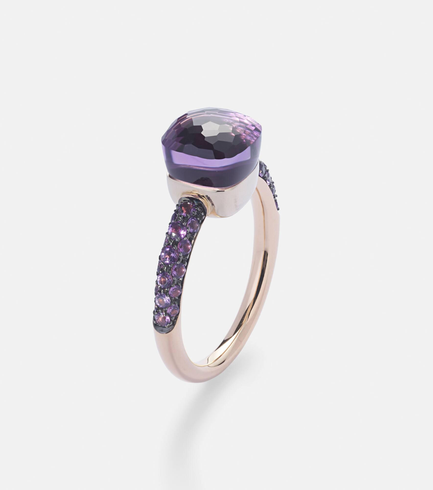 Nudo Petit 18kt rose and white gold ring with amethyst and jade - 4