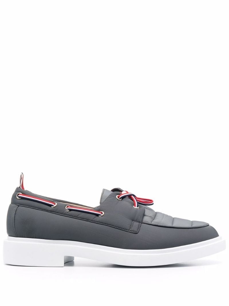 RWB stripe quilt-effect boat shoe - 1