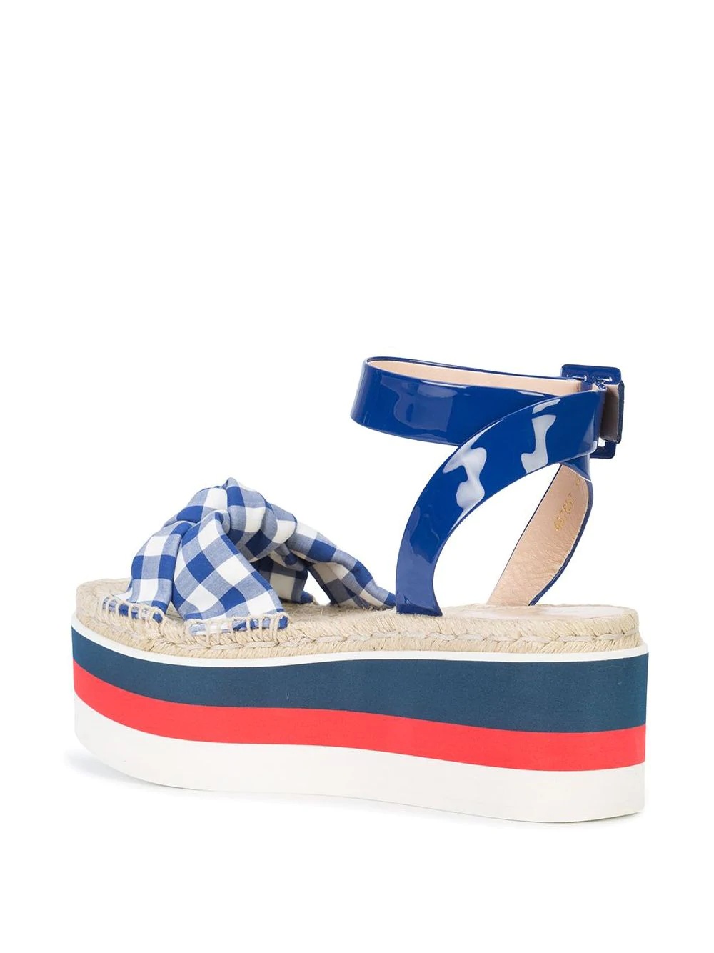 gingham flatform sandals - 3