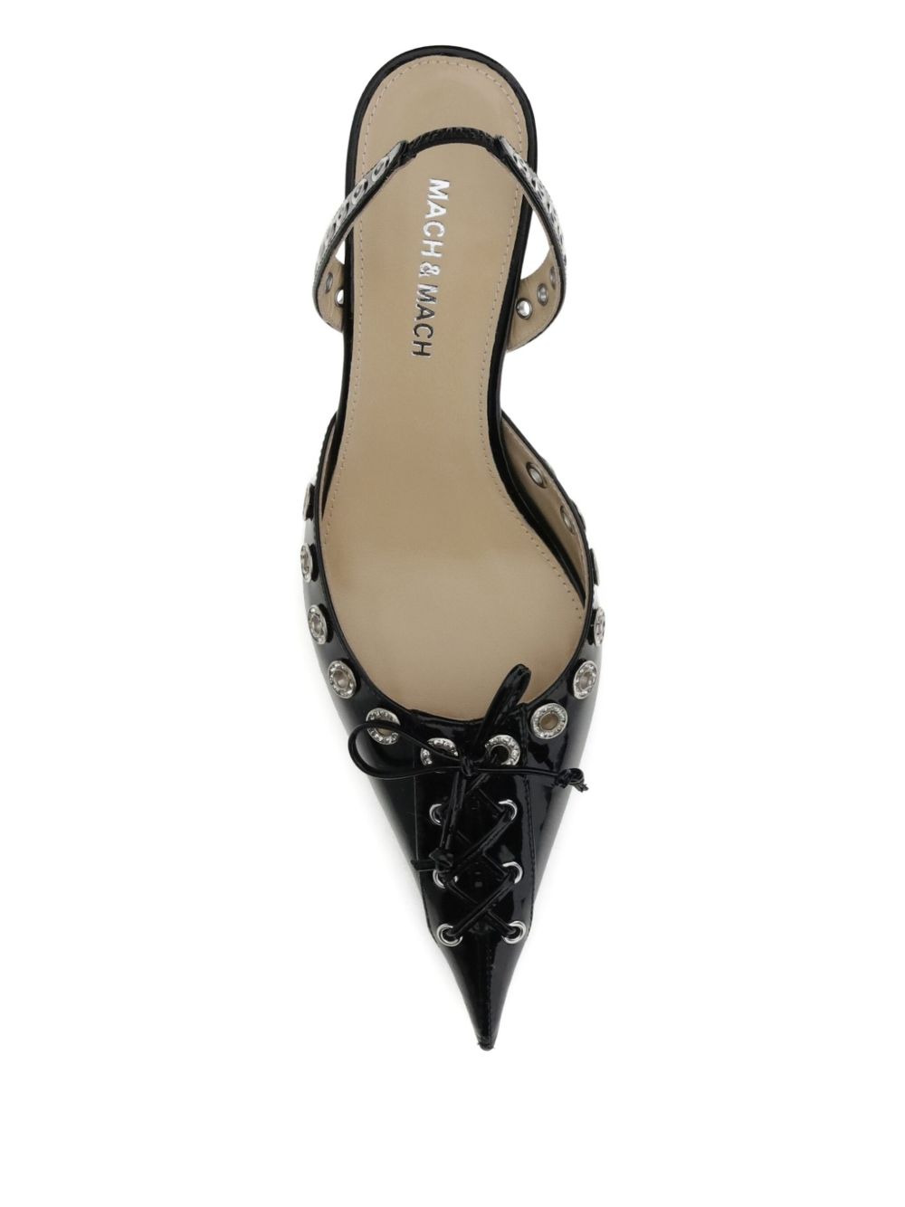 crystallised corset slingback pumps - 4