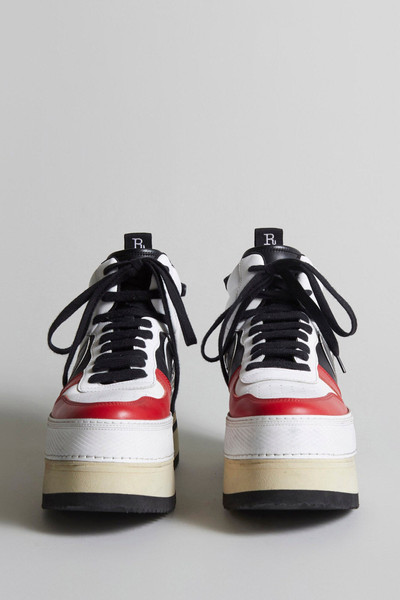 R13 RIOT LEATHER HIGH TOP - SKATE WHITE AND RED outlook