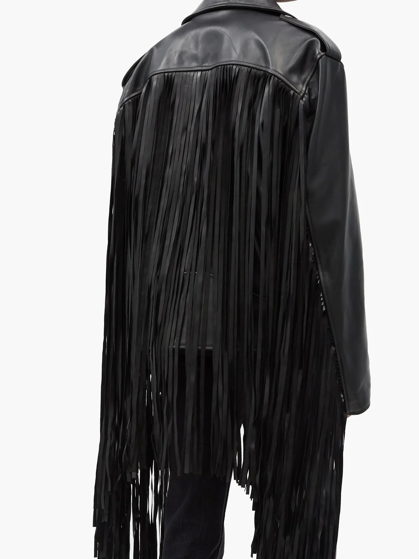 Fringed leather jacket - 6