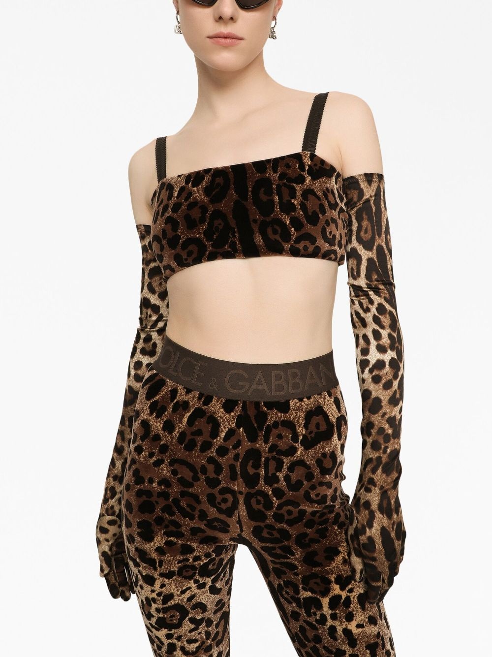 leopard-print jacquard leggings - 5