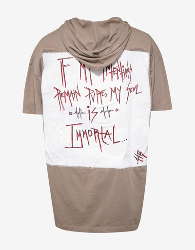 Faith Connexion Beige Oversize Hooded Tag T-Shirt outlook