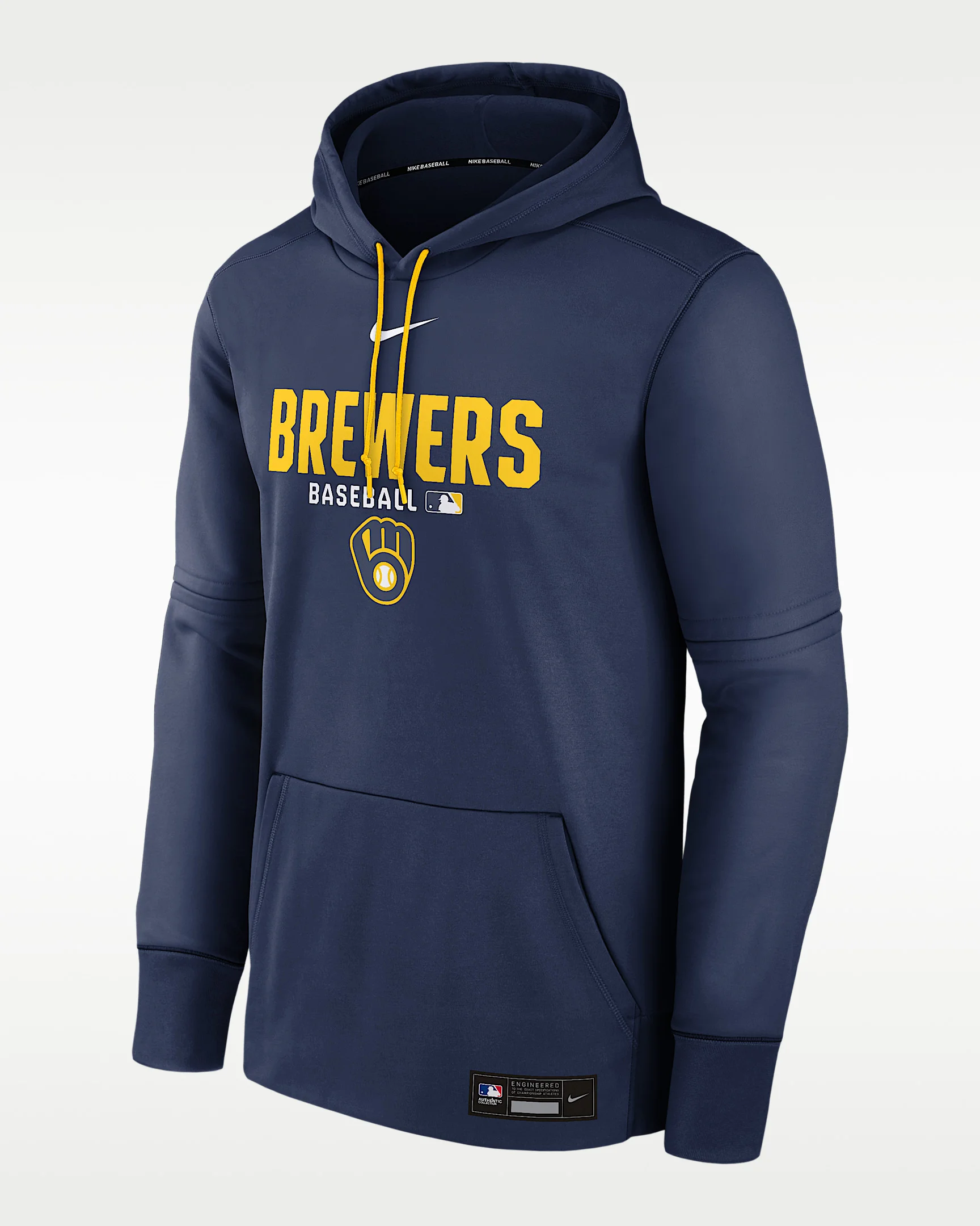 Milwaukee Brewers Authentic Collection Men's Nike Therma MLB Pullover Hoodie - 1