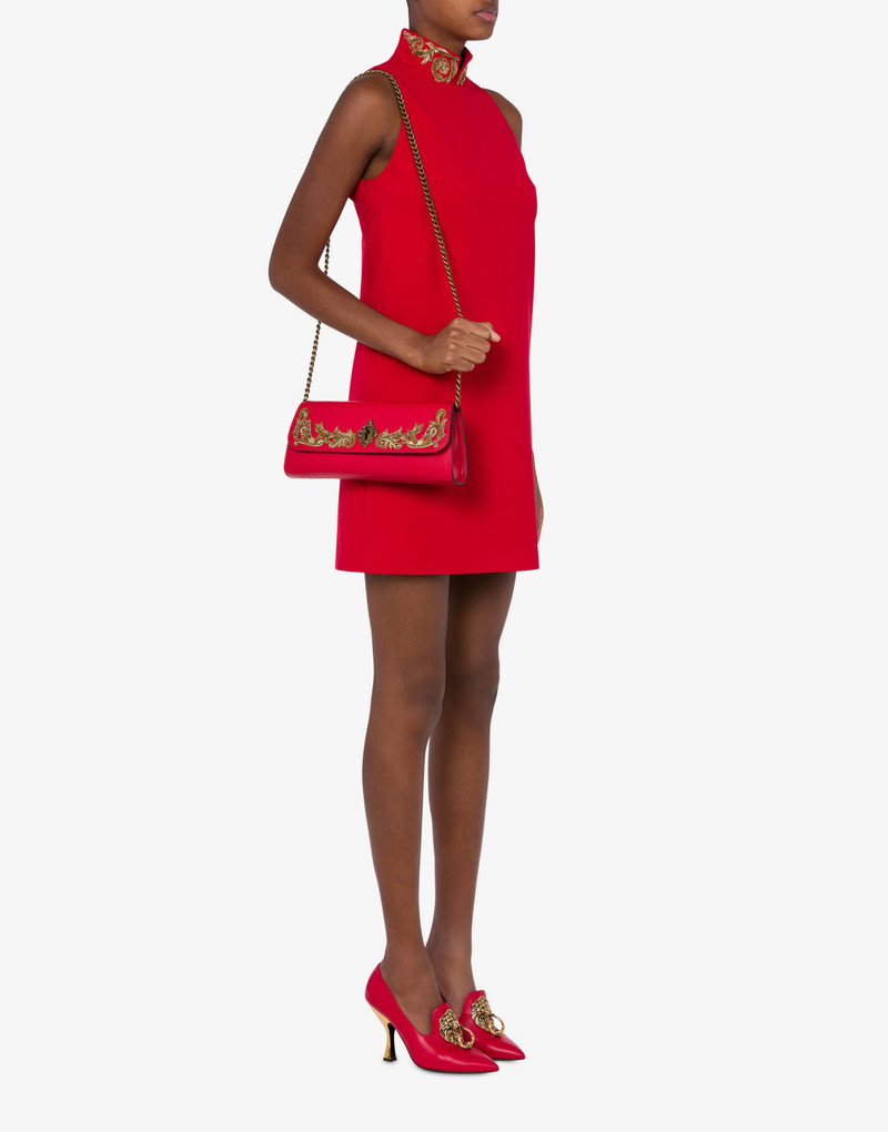 Moschino NAPPA LEATHER BAROQUE LOCK CLUTCH outlook