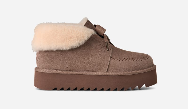 ® Women's Kallen Platform Sheepskin Slippers in Caribou 1