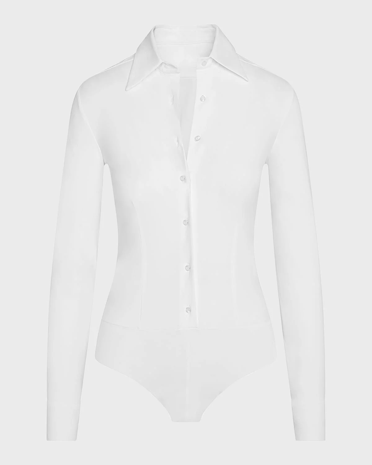 Button-Front Oxford Bodysuit - 1