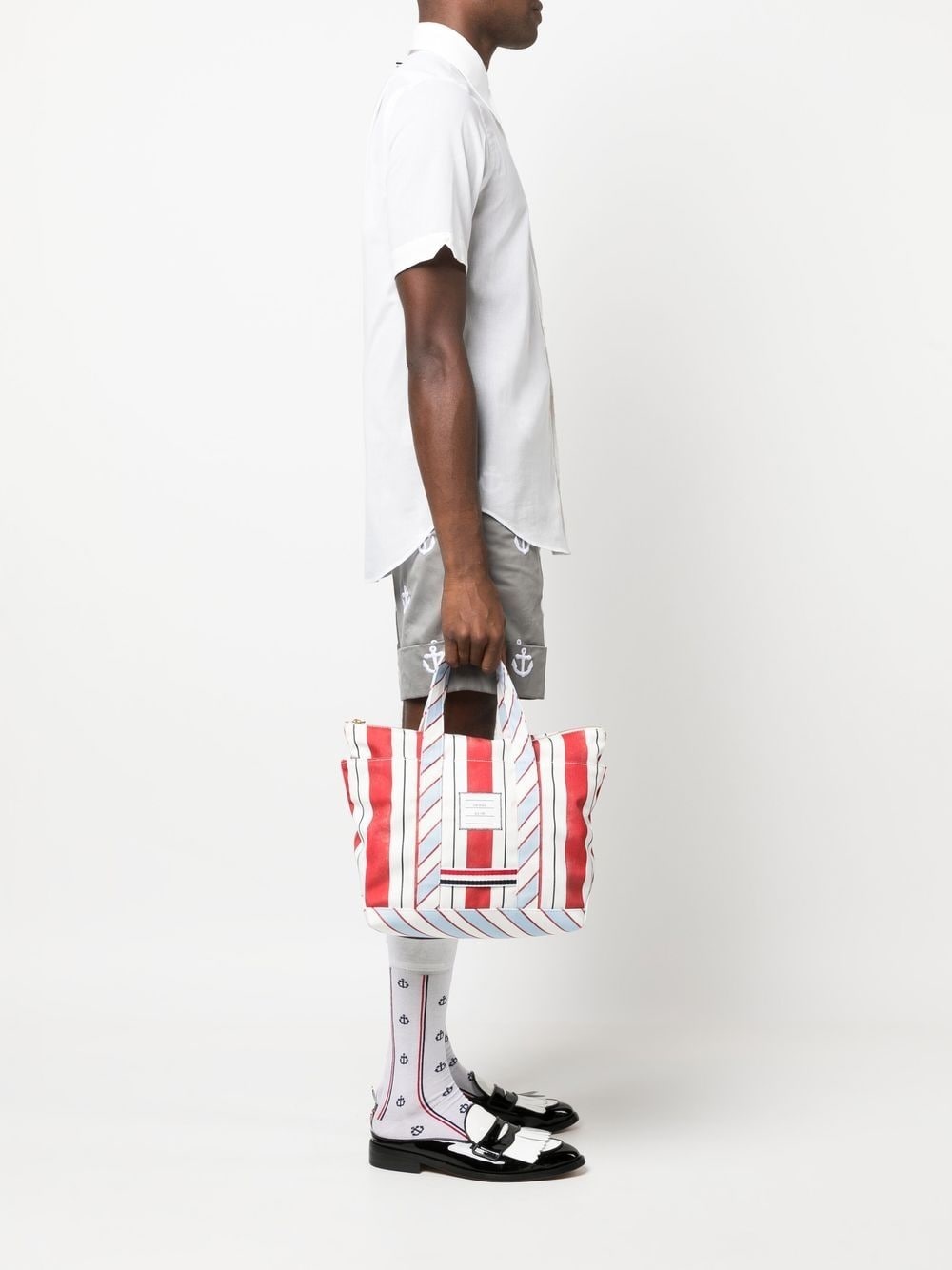 signature stripe-pattern tote bag - 2