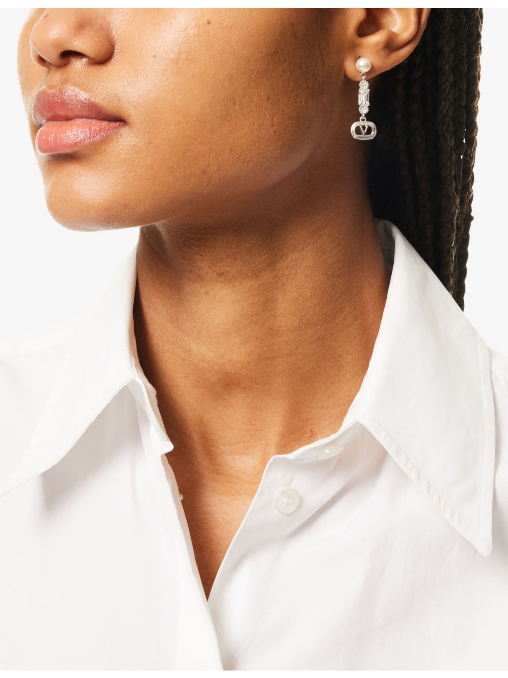 Ovalette Metal, Pearl and Swarovski® Crystal Drop Earrings - 2