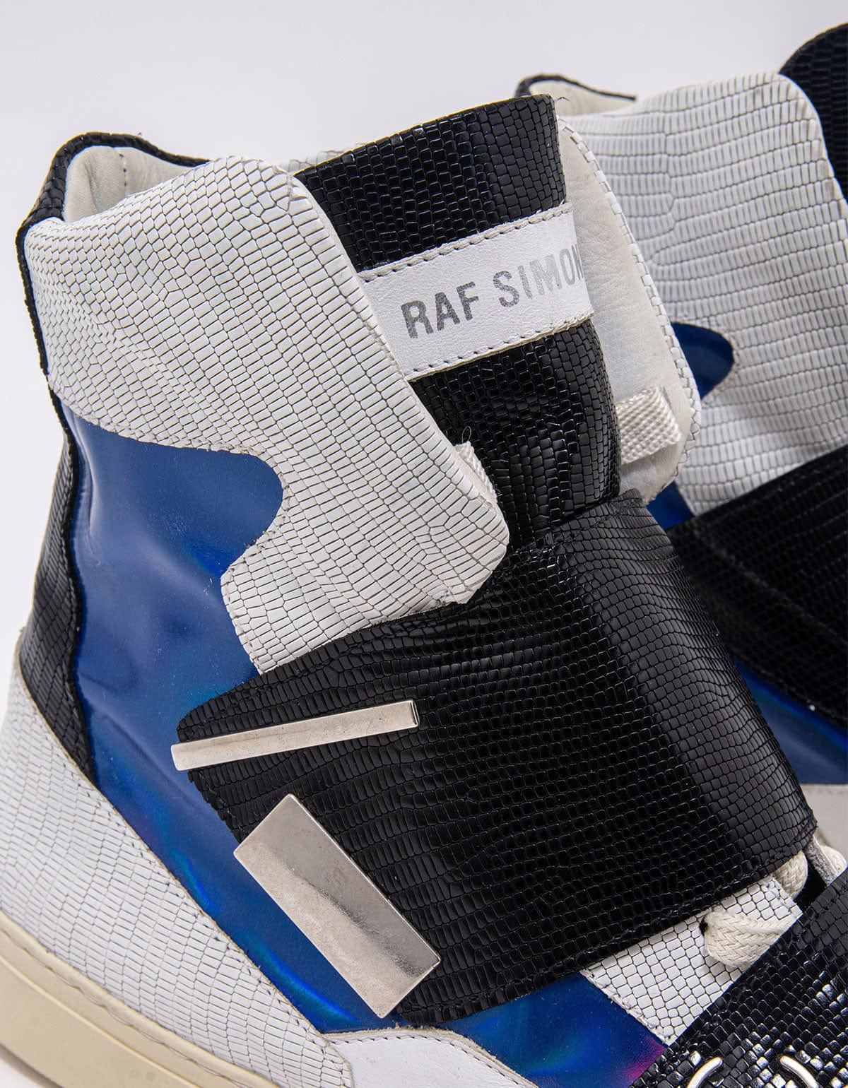 Raf Simons White Metallic High Top Trainers - SS14 - 9