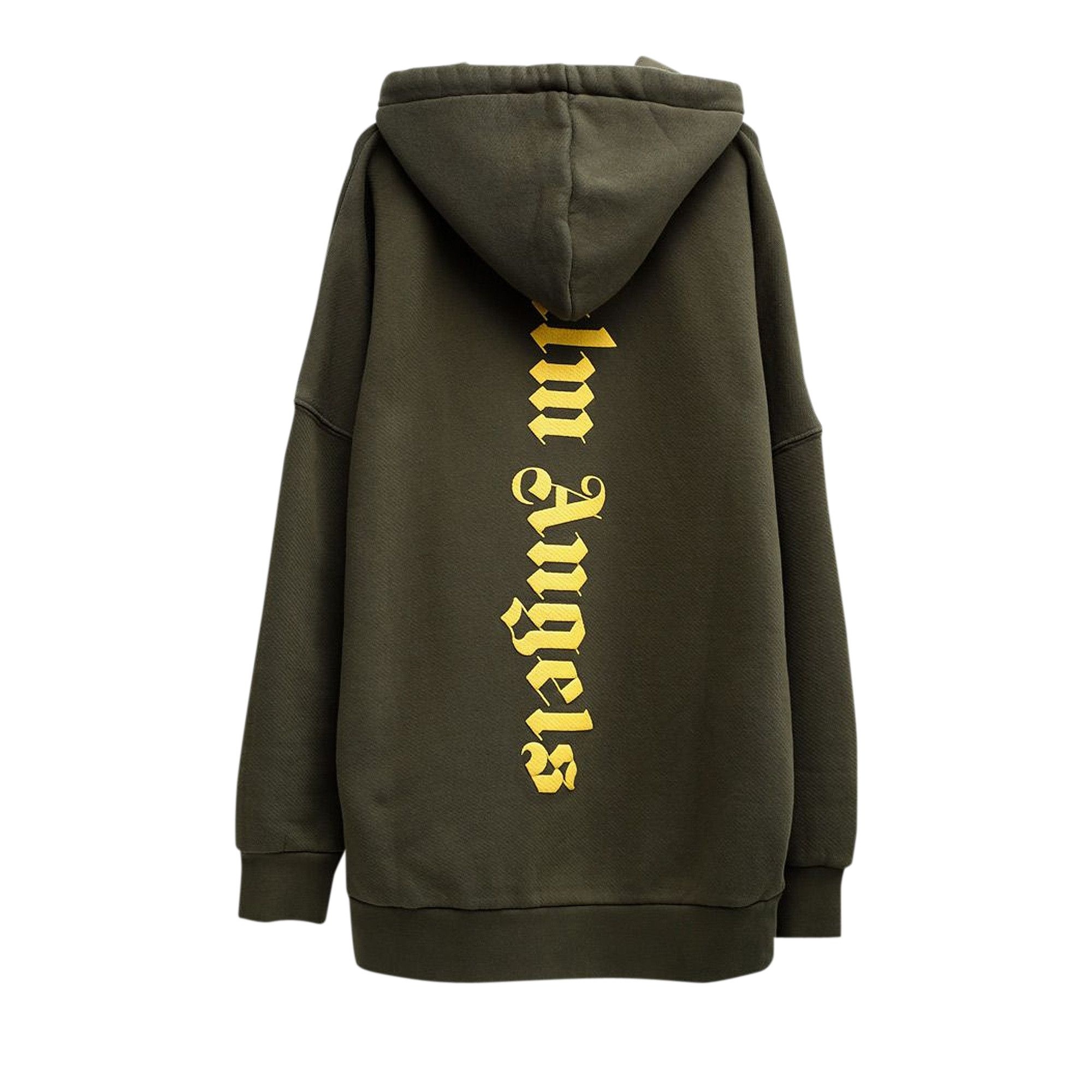 Palm Angels Ns Logo Over Hoodie 'Military/Yellow' - 2