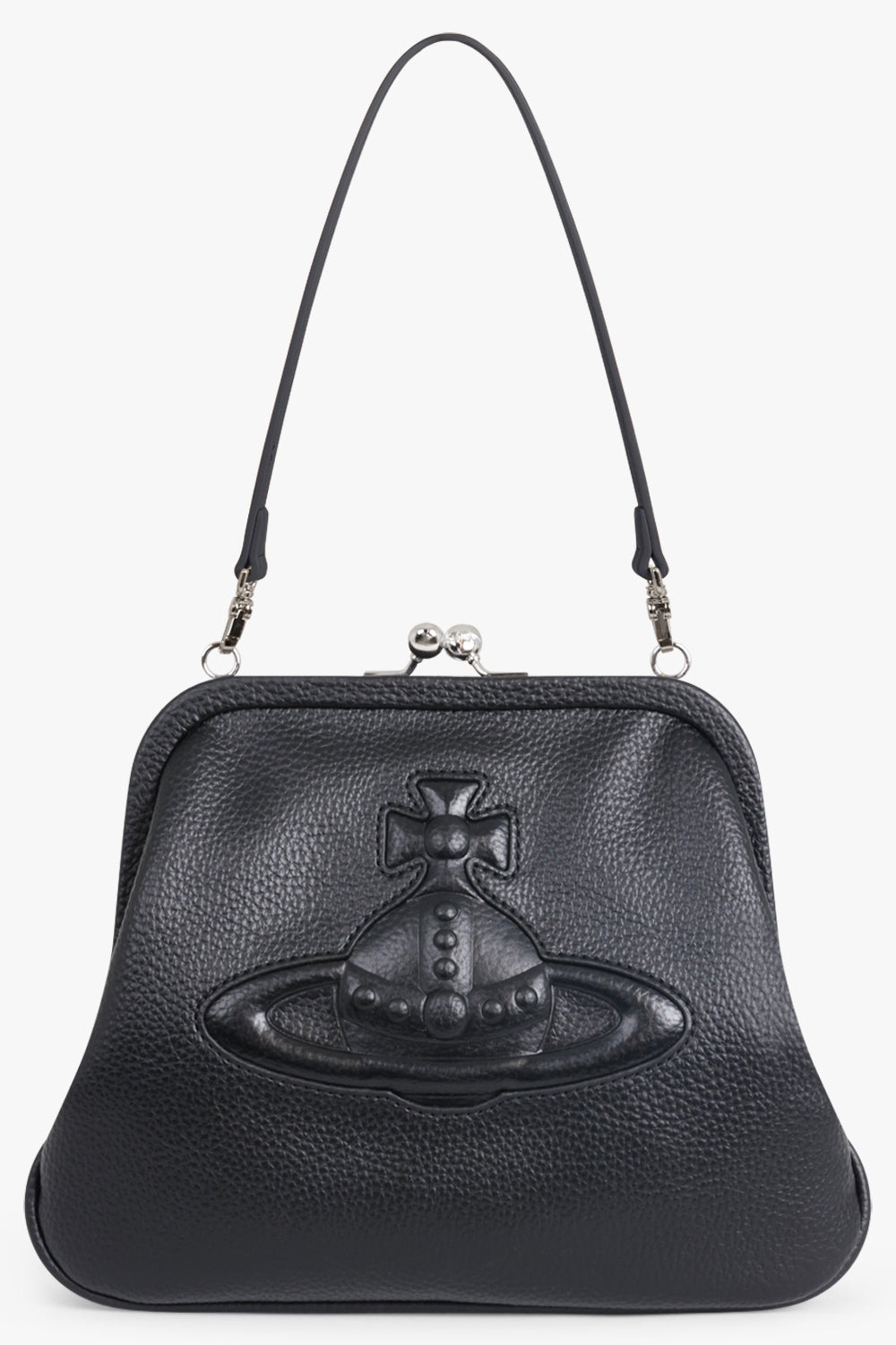 VIVIENNE GRAINED CLUTCH BAG | BLACK - 1
