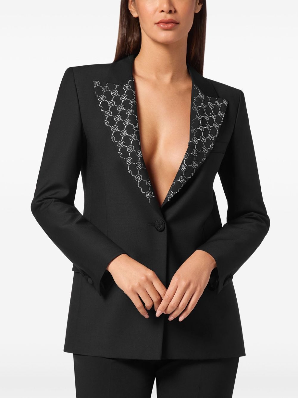 monogram blazer - 3