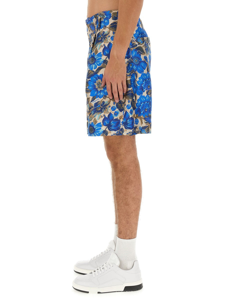 Moschino Men Short All Over Blue Flower - 3