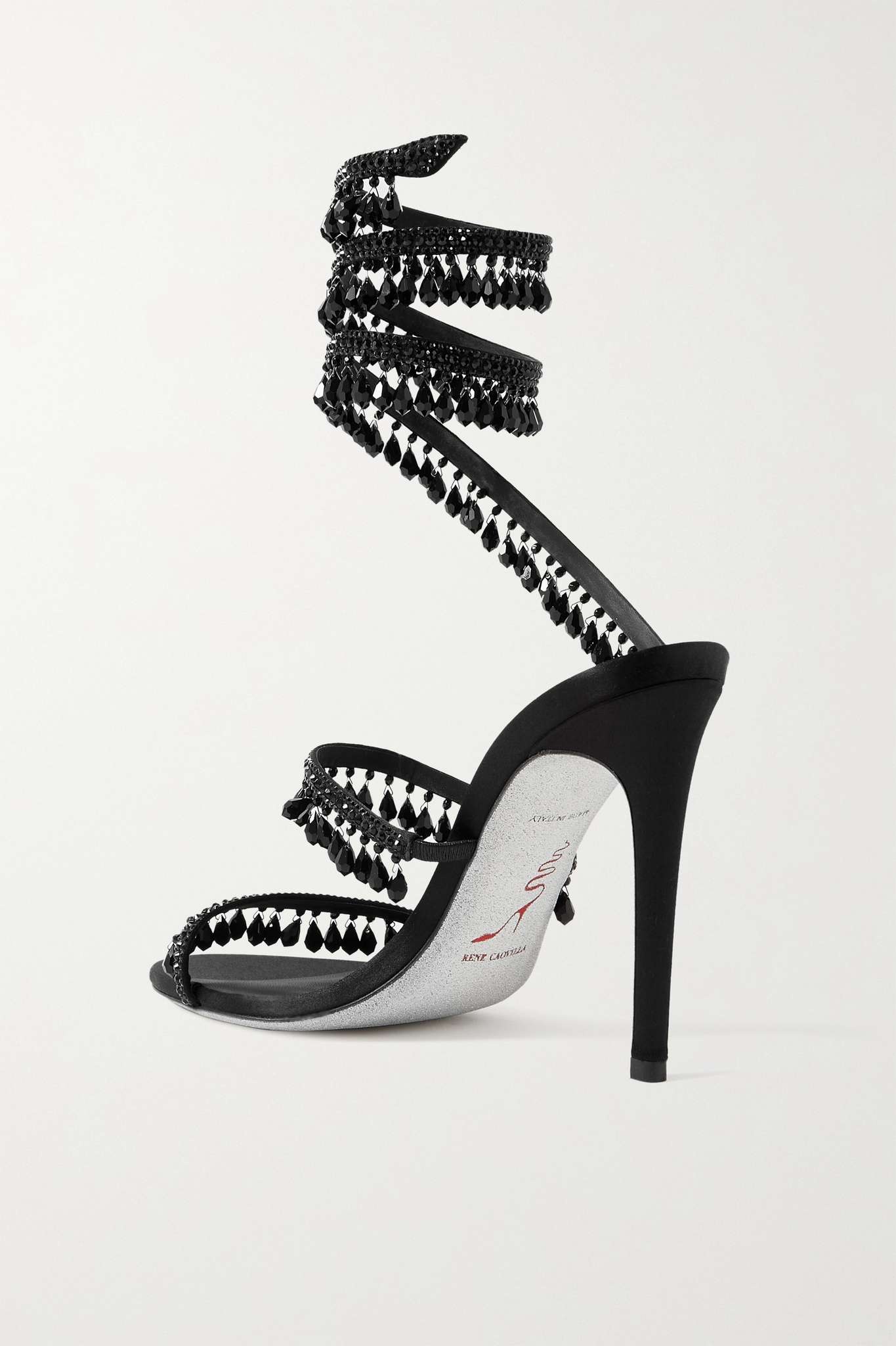Cleo embellished satin and leather sandals - 3