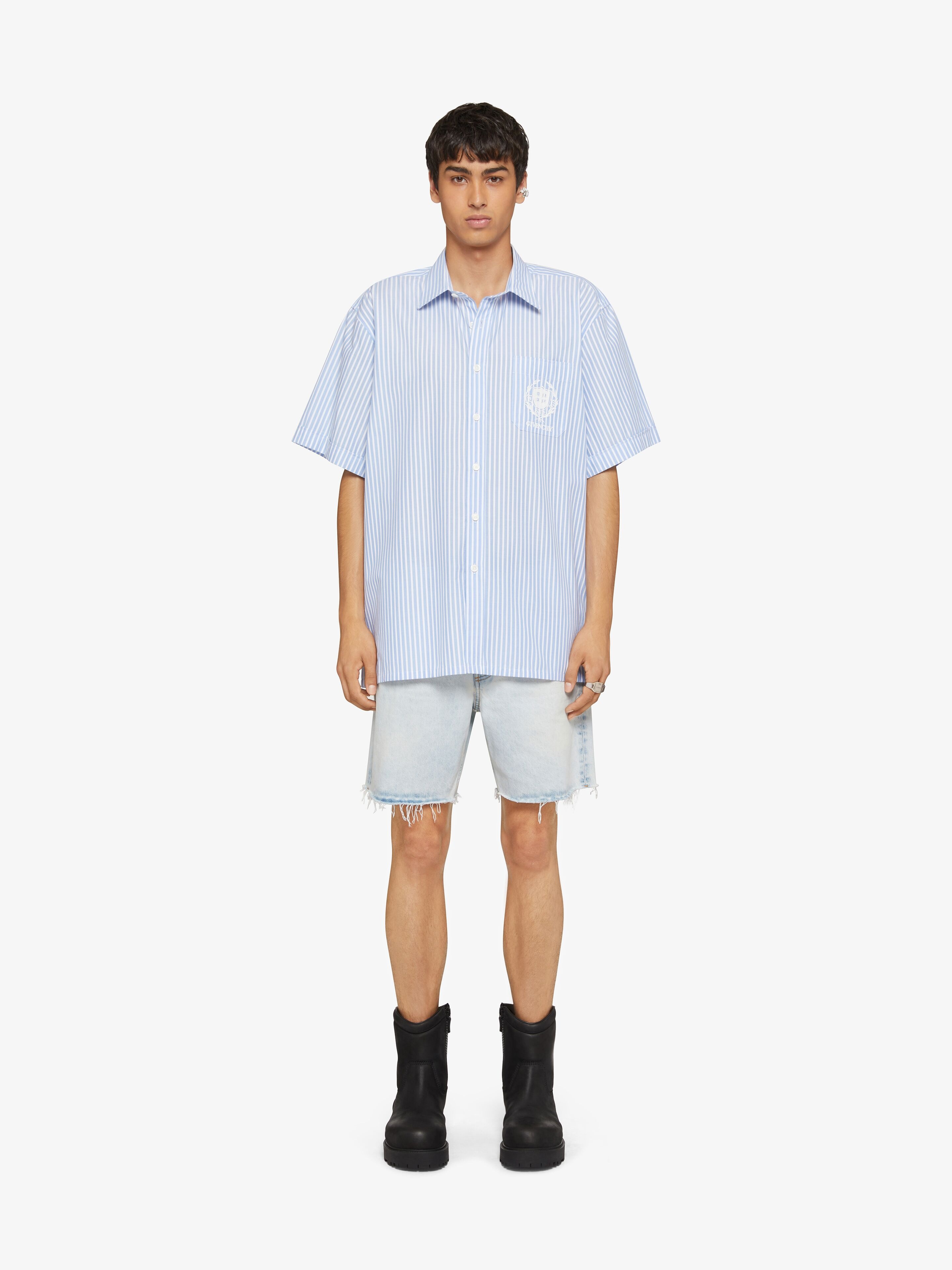 STRIPED GIVENCHY CREST SHIRT IN COTTON - 2