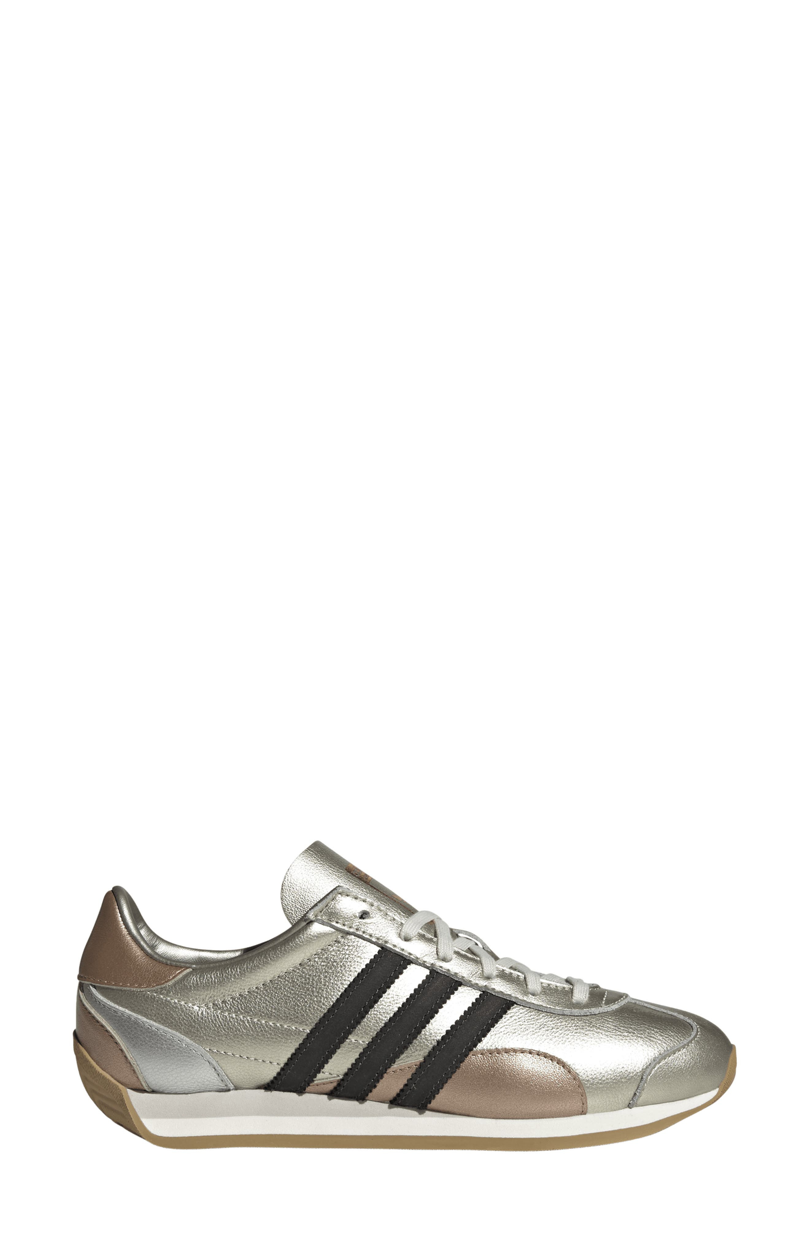 adidas Country Low Top Sneaker in Silver Met/Gold Met/Black at Nordstrom - 3