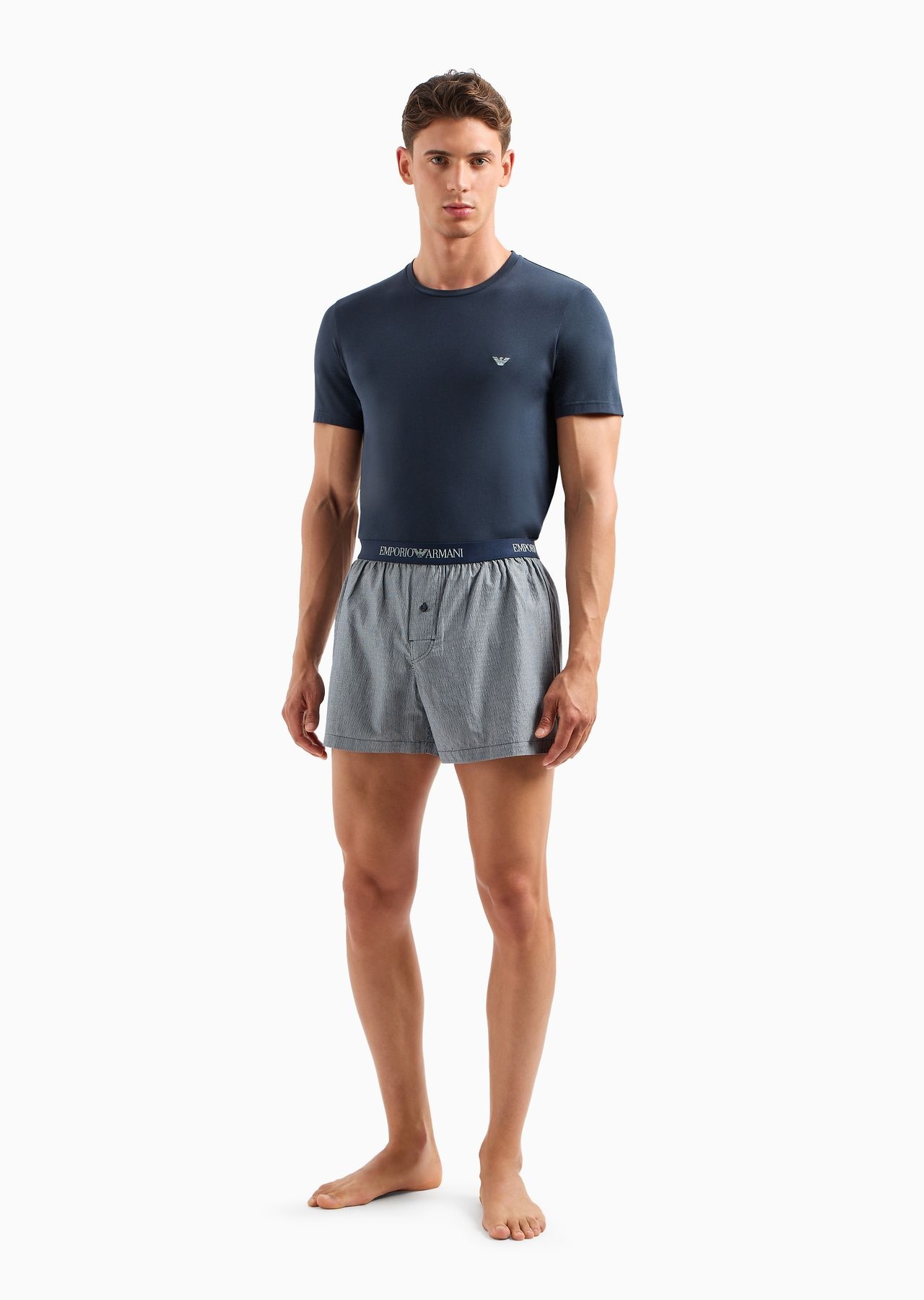 Comfort-fit jacquard-pattern pyjamas with boxers - 2