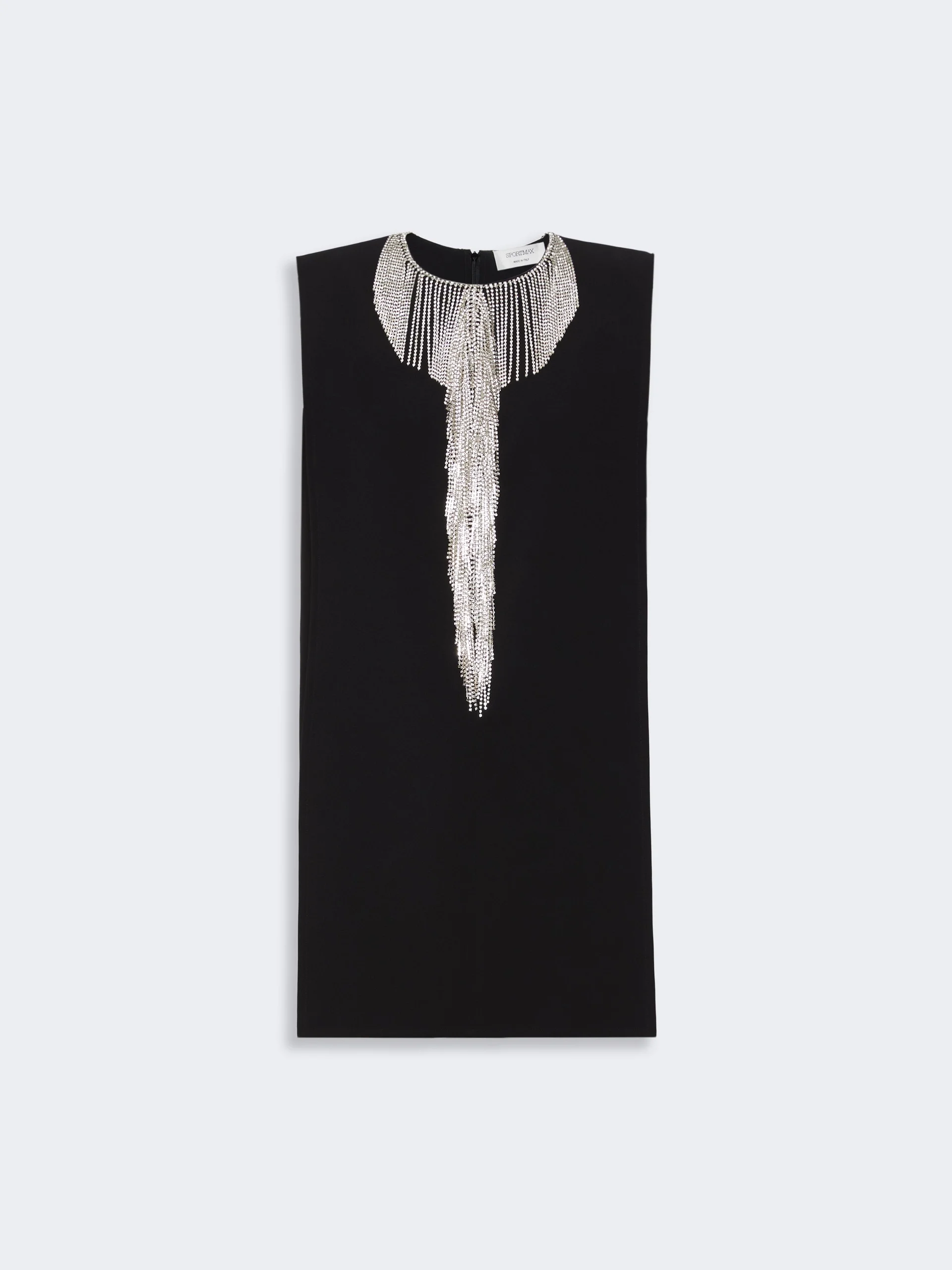 FESTOSO Rhinestone-adorned sleeveless cady mini dress - BLACK - 1