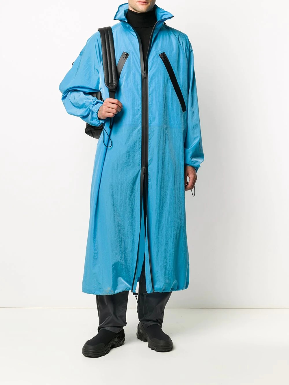 oversized zipped raincoat - 2