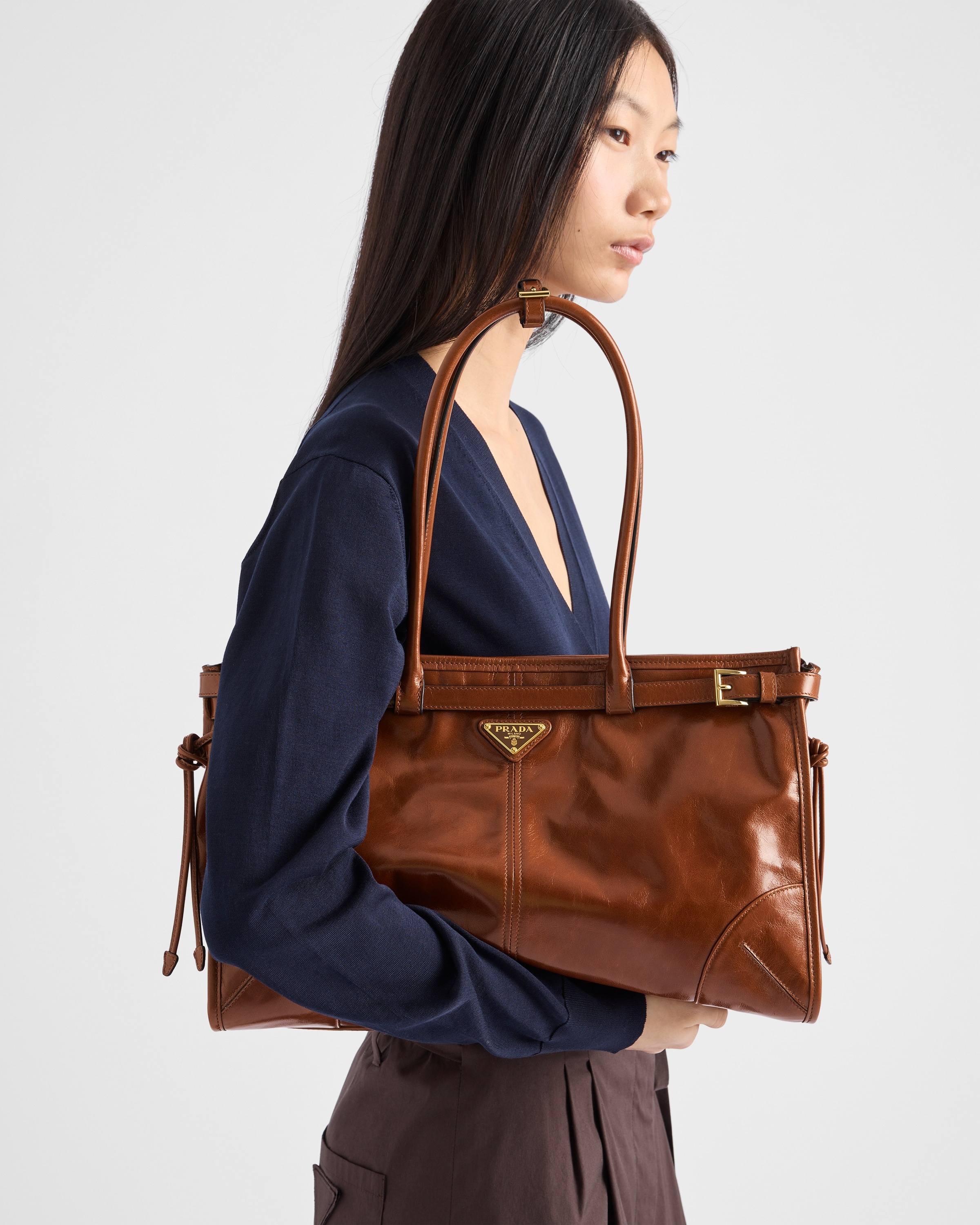 Prada Bonnie large leather handbag - 8