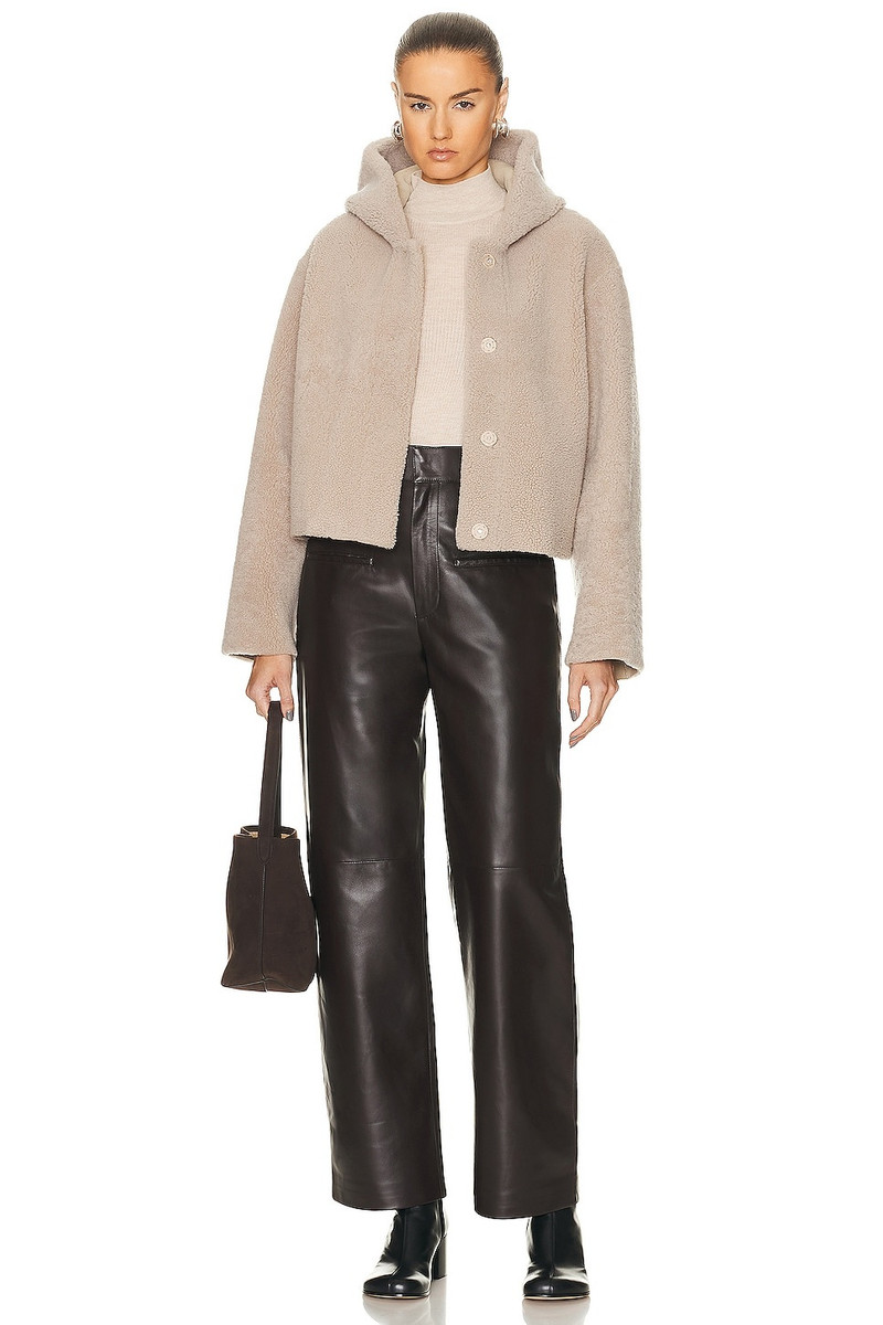 NOUR HAMMOUR Cooper Cropped Light Shearling Jacket outlook