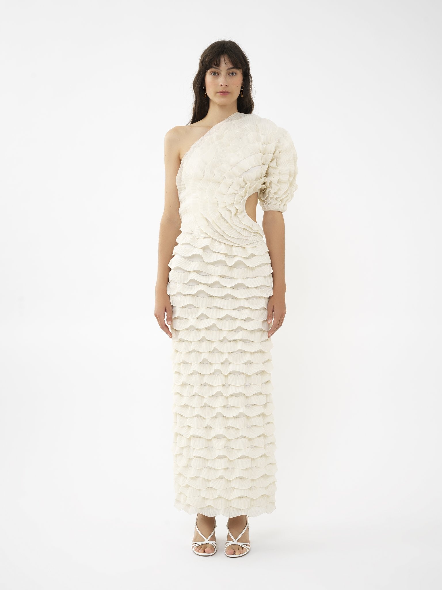 ONE-SHOULDER FITTED LONG DRESS - 3