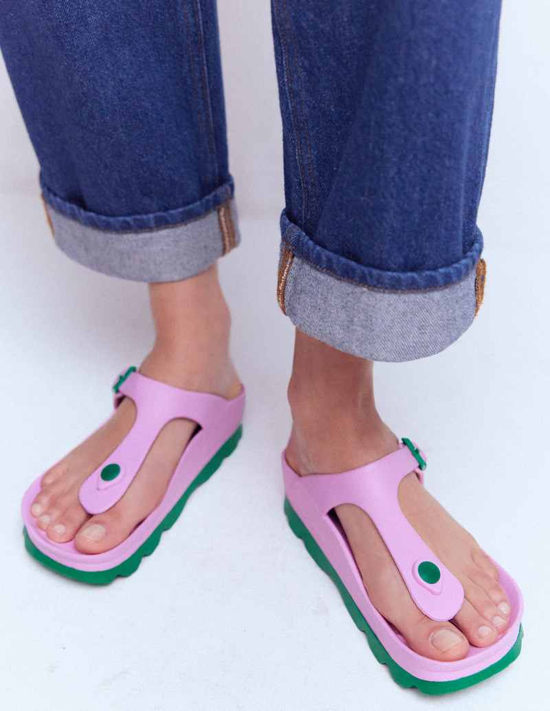 BODEN Lyla Toe Post Sandals-Pink/Green outlook