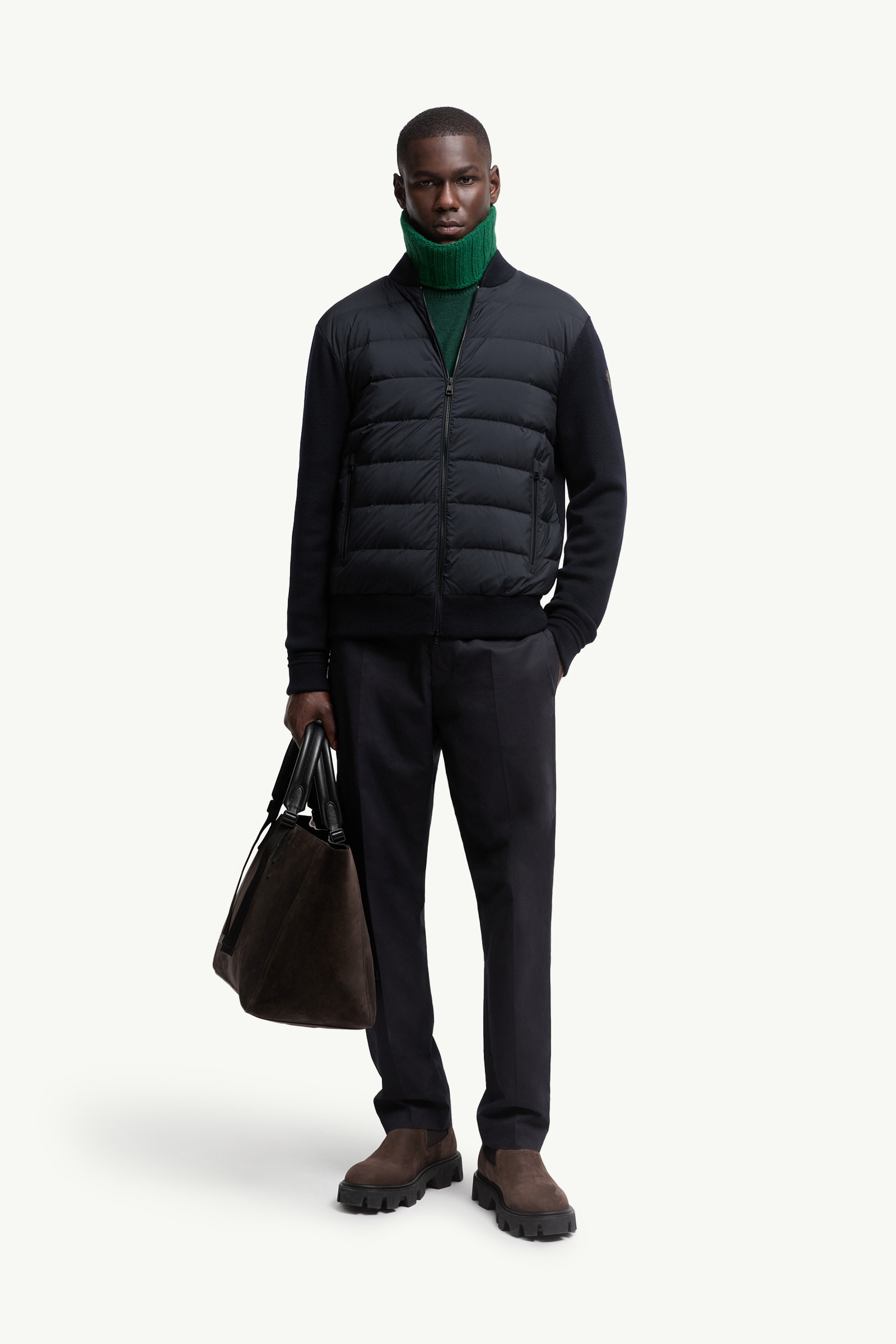 Padded Wool Zip-Up Cardigan - 2