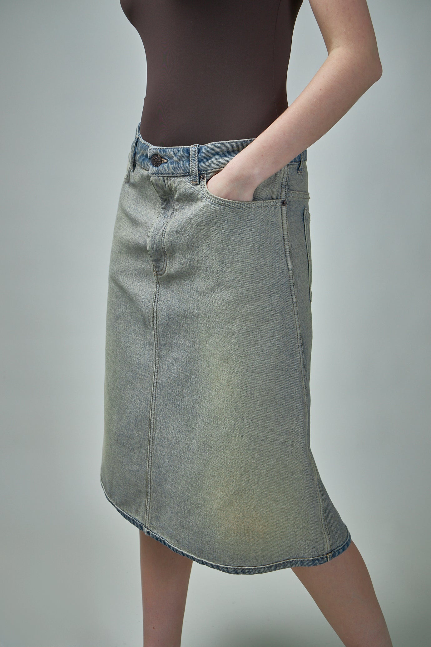 BALENCIAGA★INSIDE OUT DENIM MIDI SKIRT Balenciaga Inside Out Denim Skirt | Nordstromrack