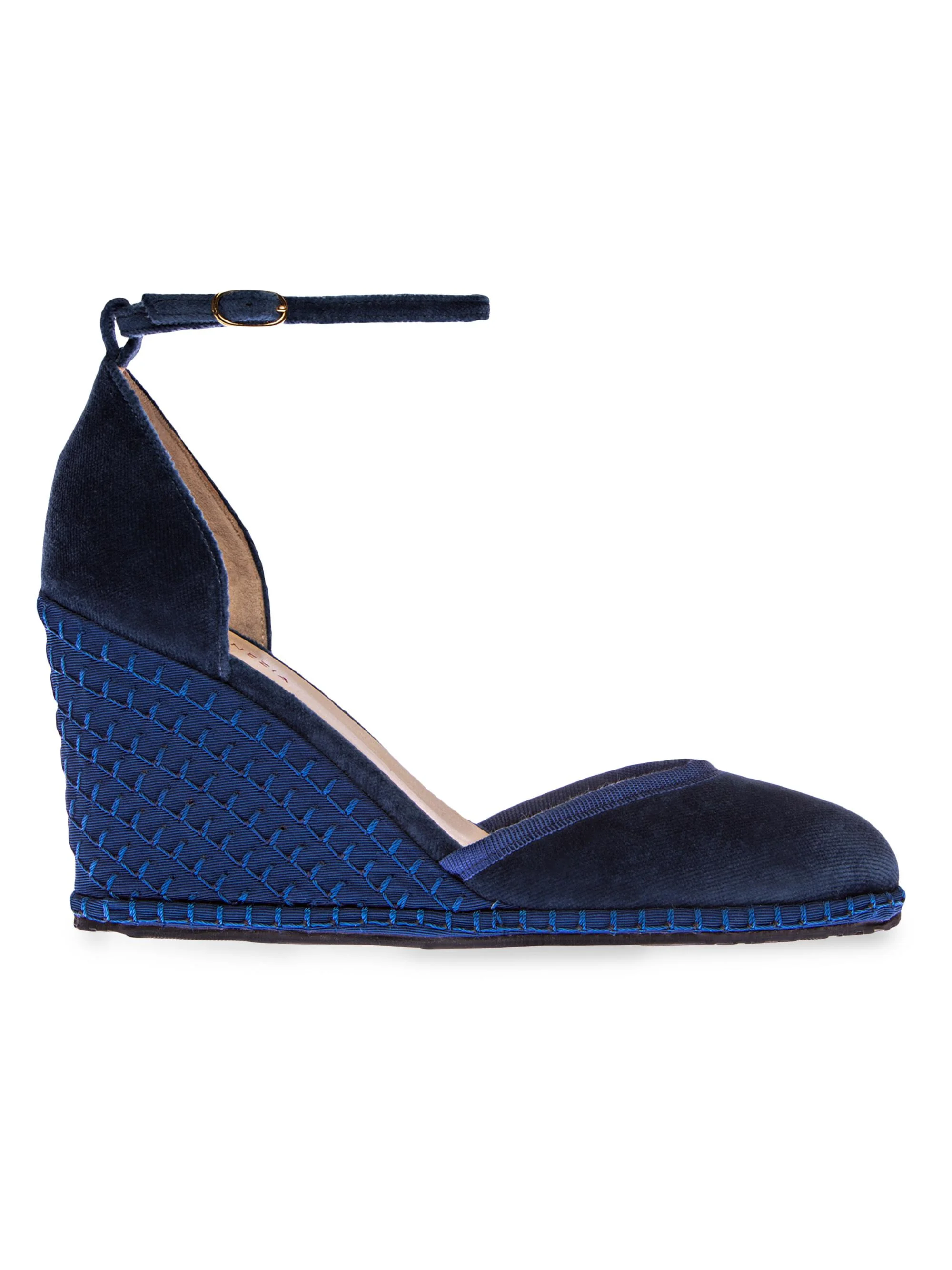 Women's Timeless Delfina 100MM Cotton Velvet Wedge Pumps - Delfina - 1