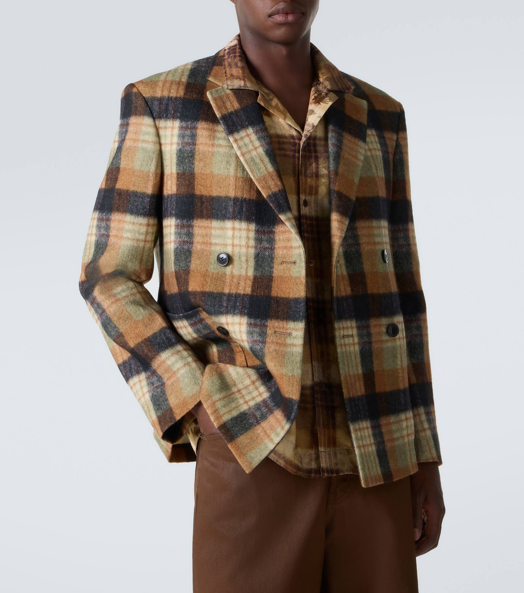 Checked wool blazer - 5