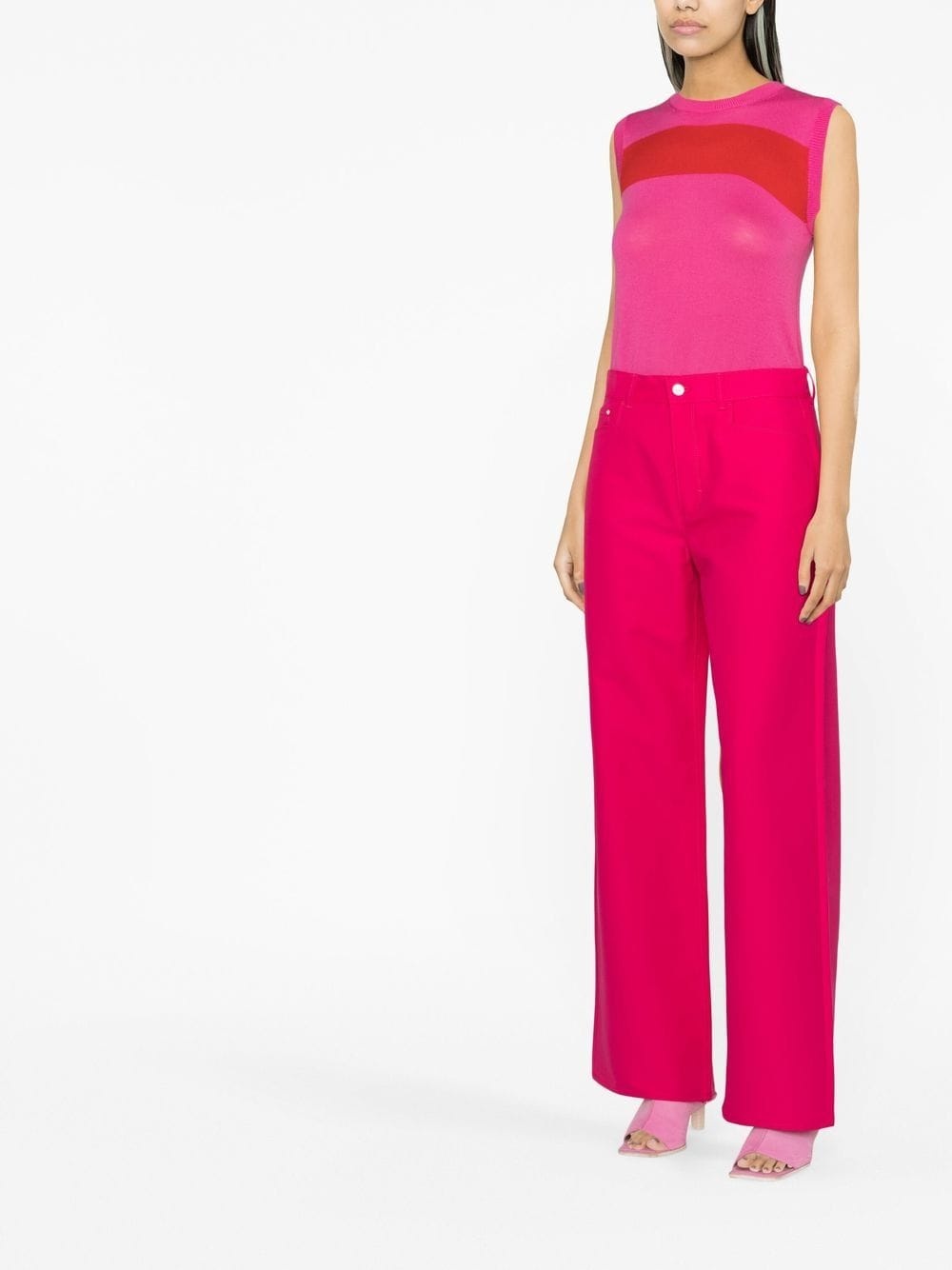 wide-leg cotton trousers - 3