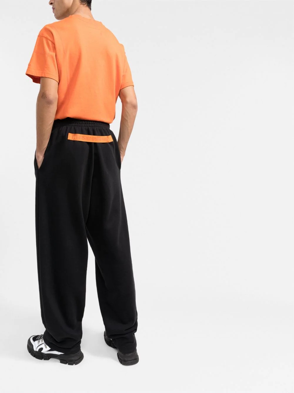 logo-tape wide-leg track pants - 4