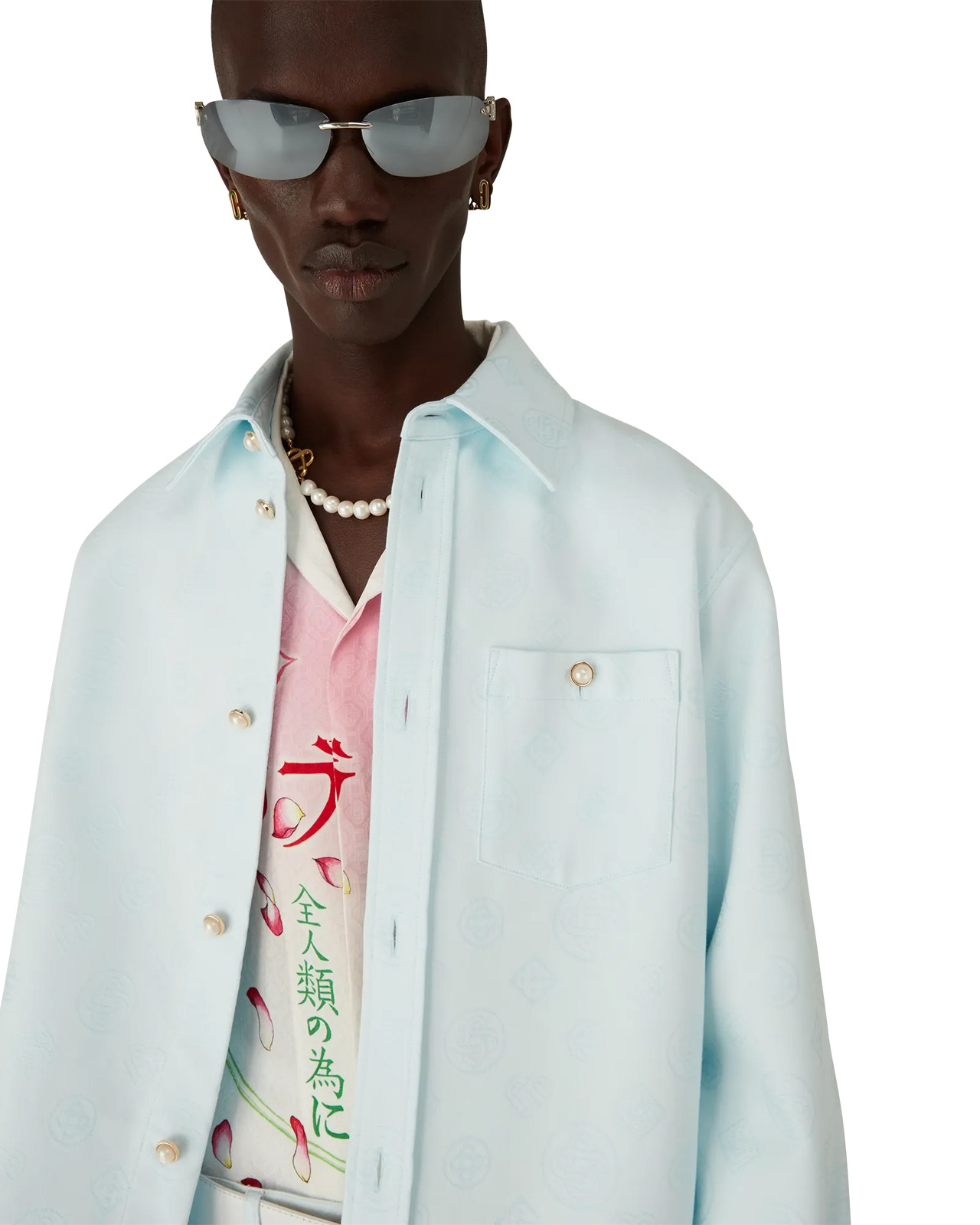 Cotton Monogram Long Sleeve Shirt | Casablanca Paris - 4