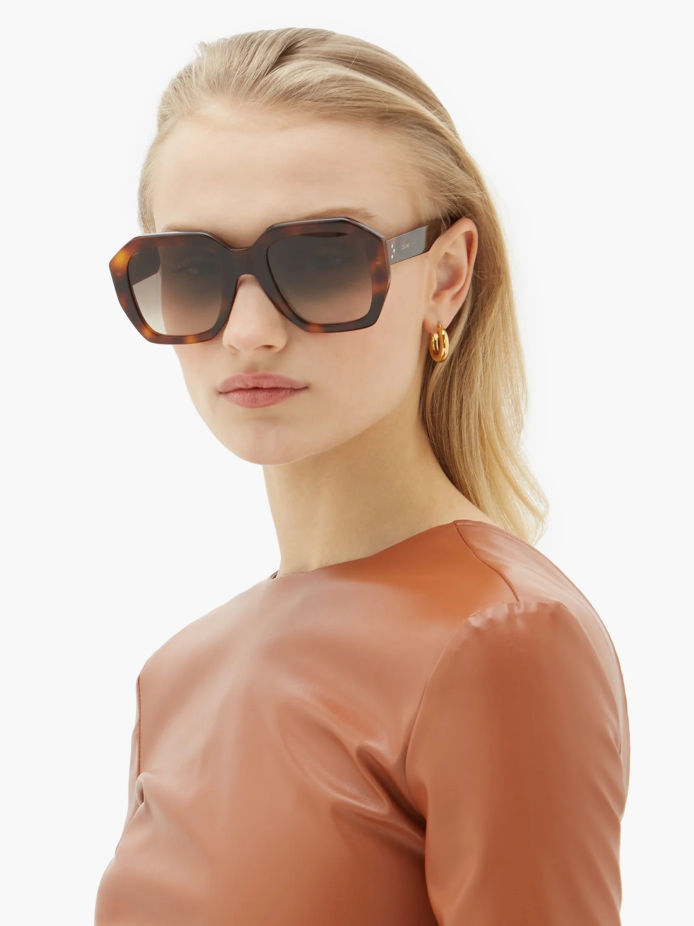 Oversized round tortoiseshell-acetate sunglasses - 3