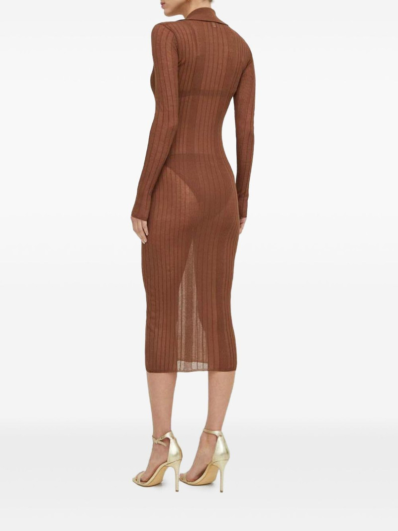 button ribbed midi dress 3