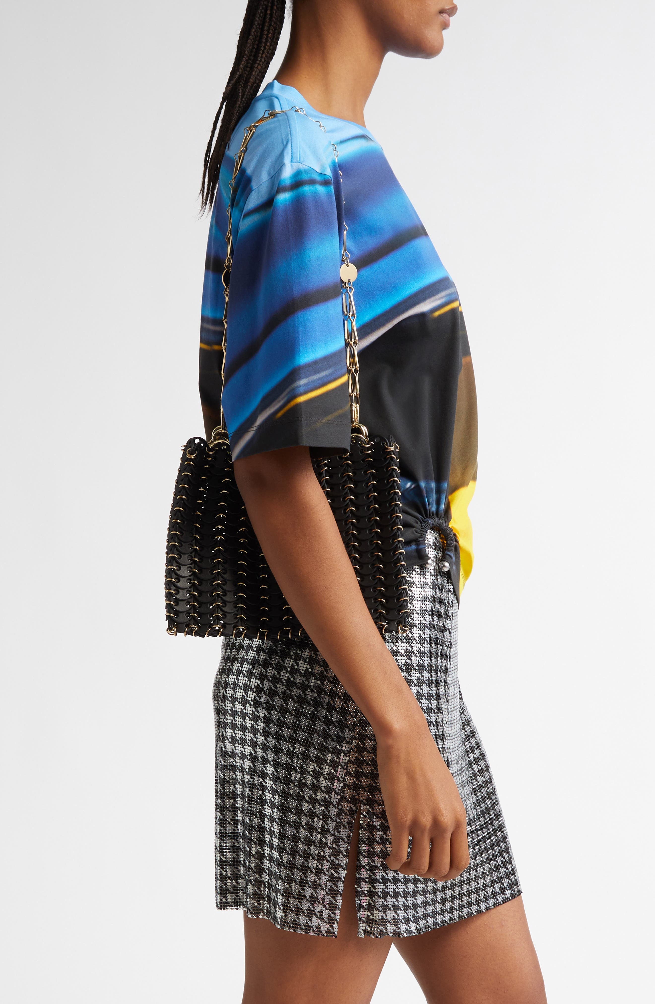 Rabanne 1969 Leather Shoulder Bag in Black /Gold at Nordstrom - 2