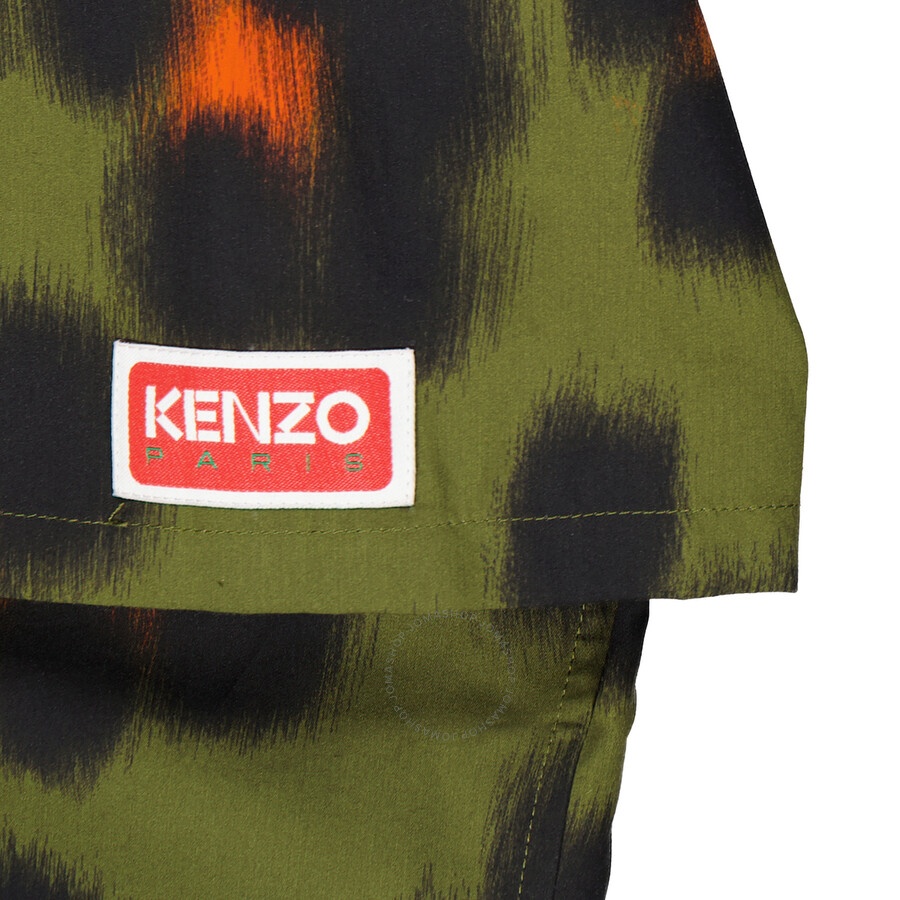 Kenzo Ladies Khaki Hana Leopard Boxy Shirt - 7