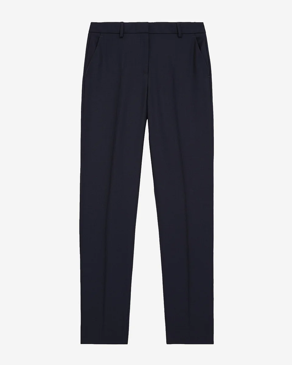 NAVY BLUE SLIM-FIT WOOL TAILORED TROUSERS - 1