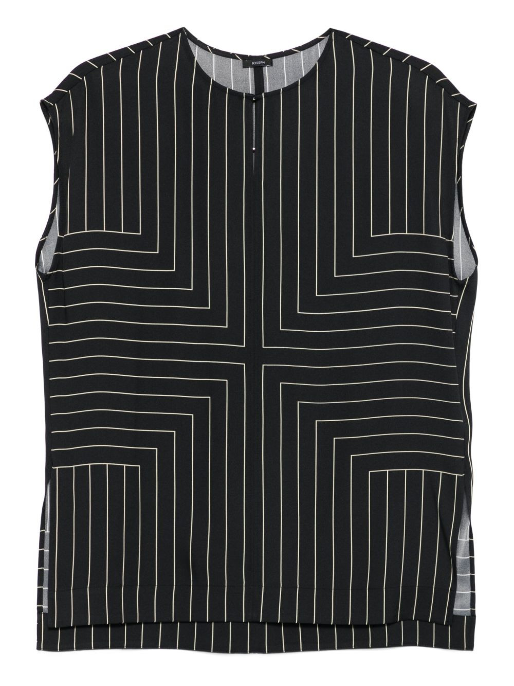 sleeveless geometric-striped top - 1