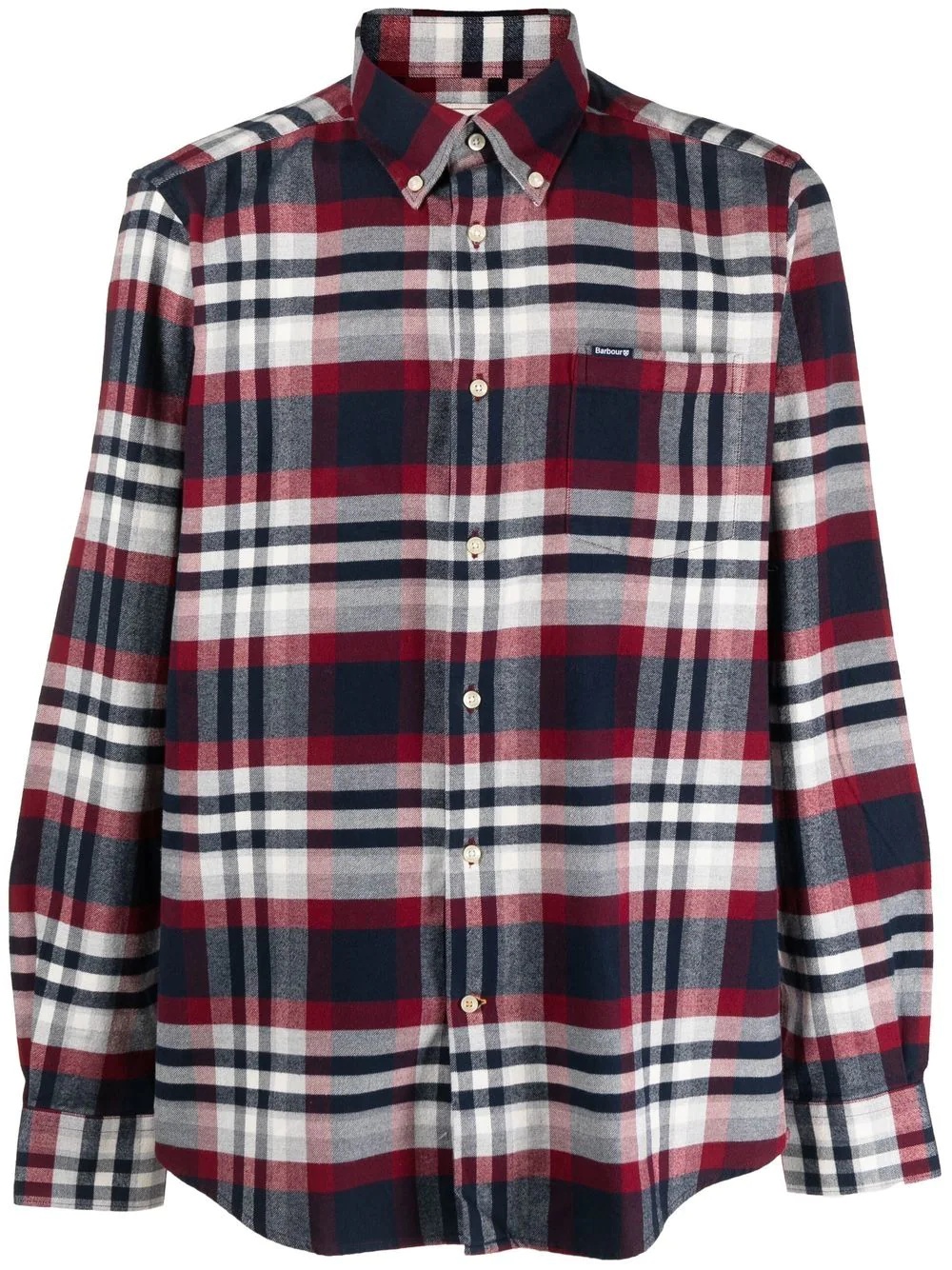 check-pattern button-up shirt - 1