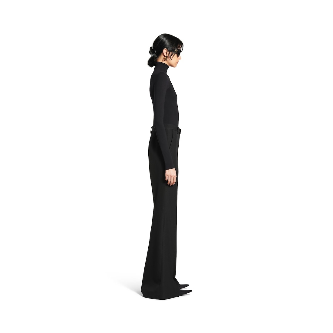 Women's Flared Pants in Black - 3