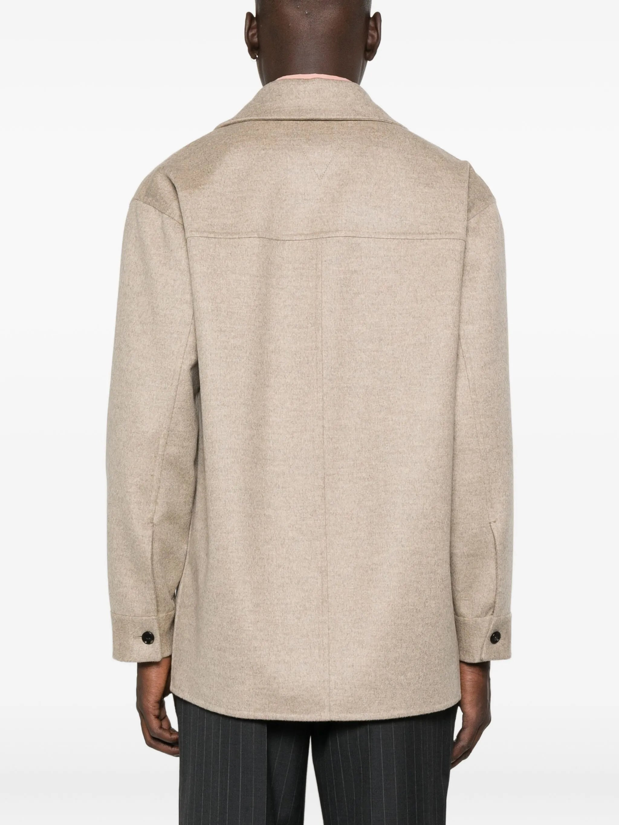 mélange-effect shirt jacket - 4