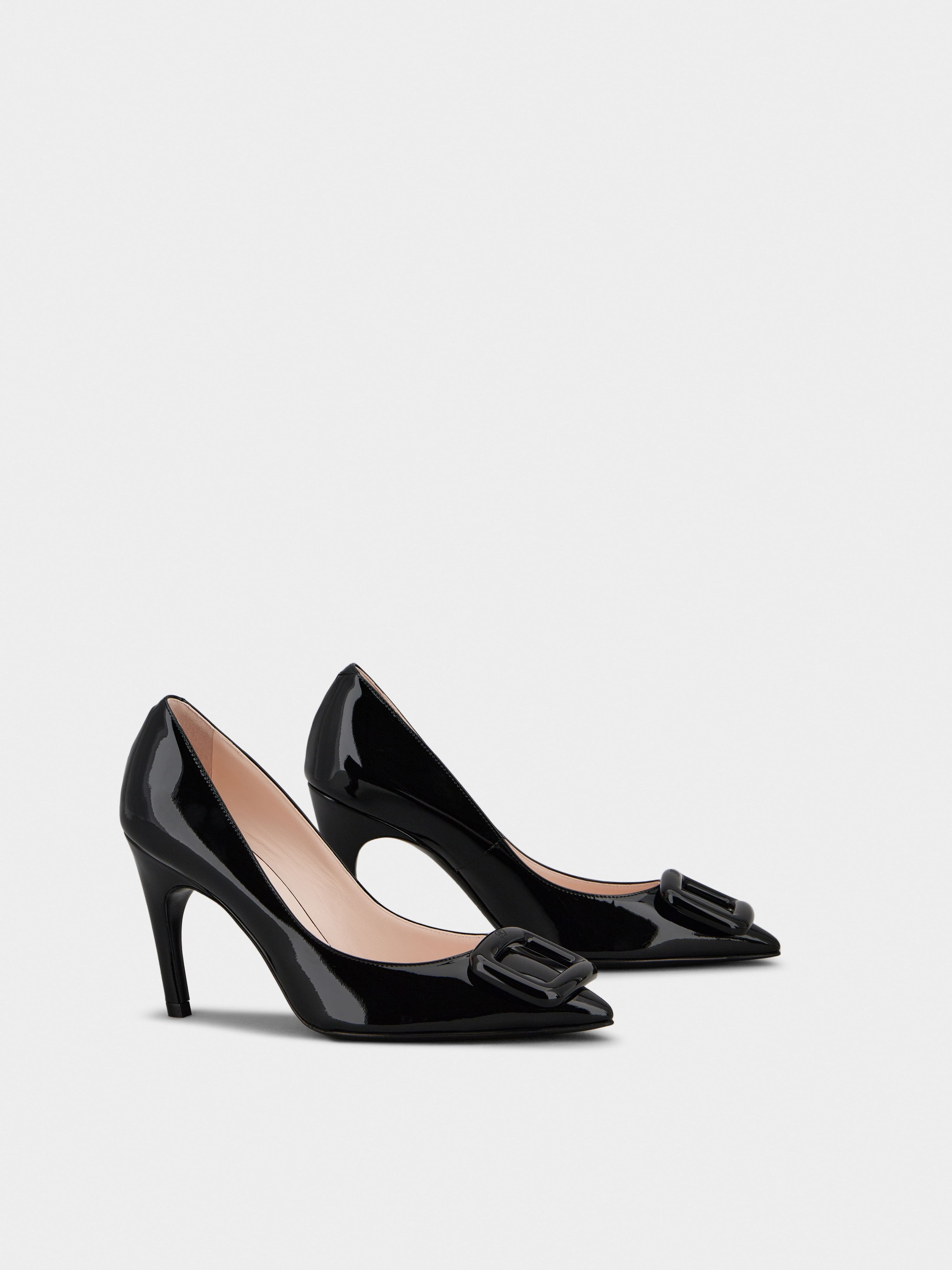 Viv' Choc Lacquered Buckle Pumps in Patent Leather - 2