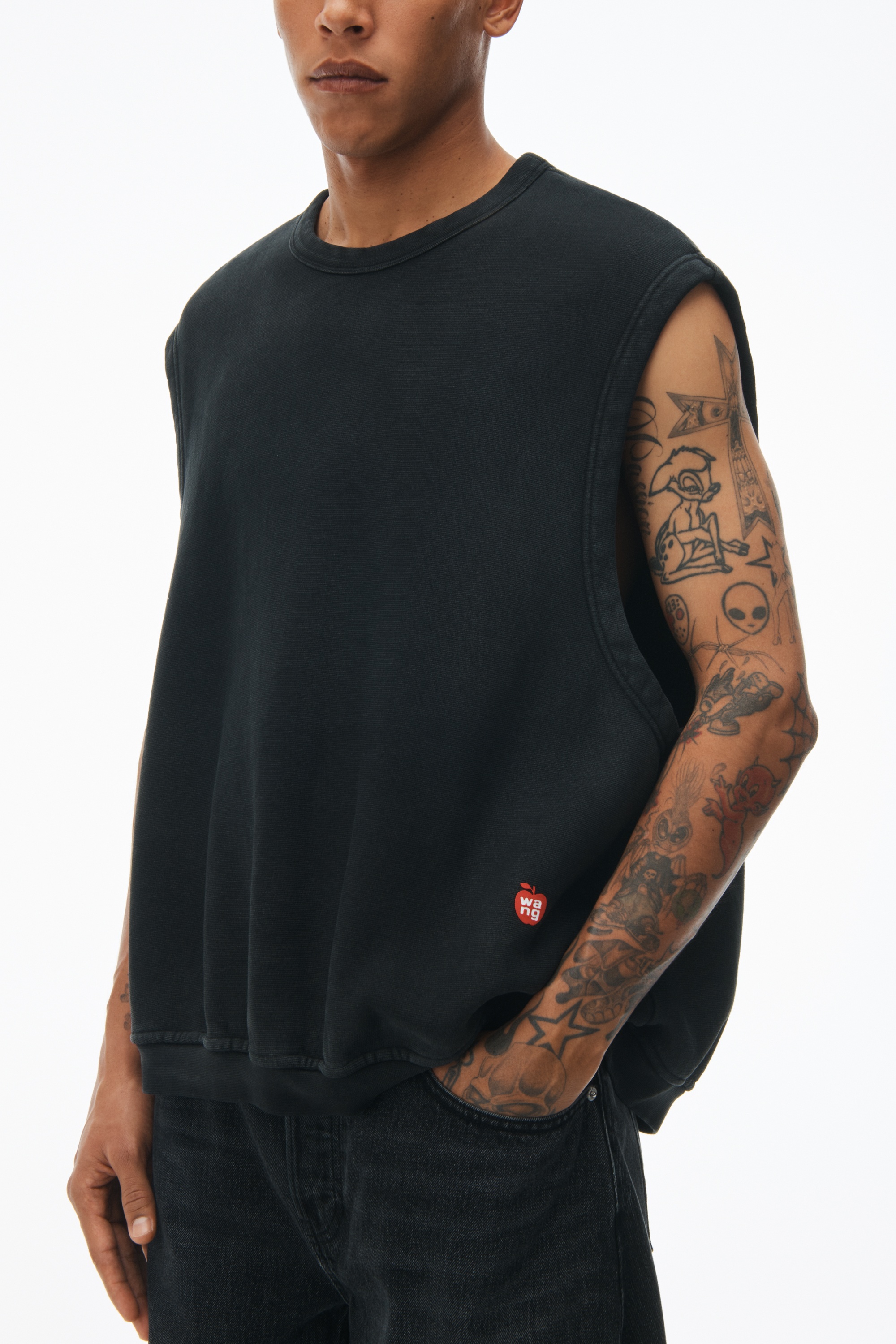 Sleeveless Crew Neck Vest In Terry - 3