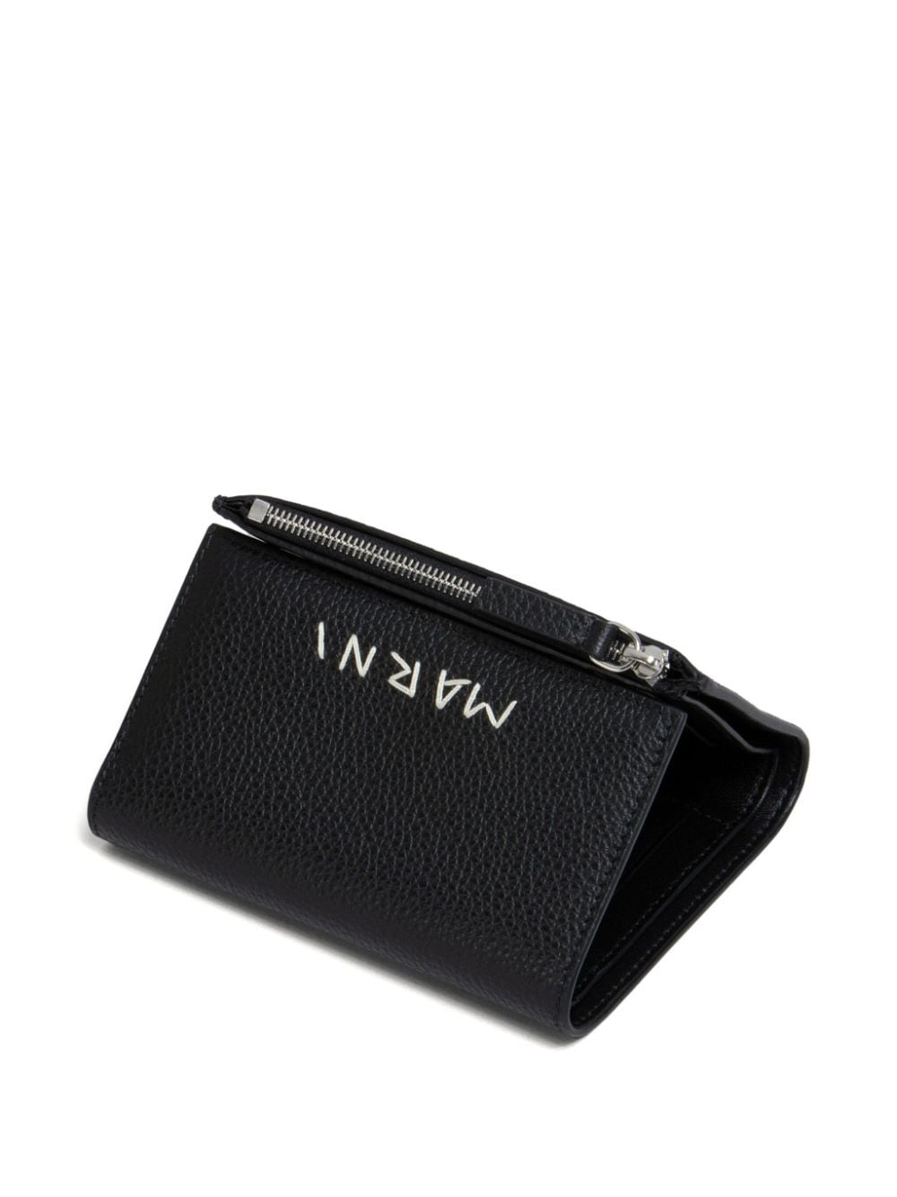 logo embroidered leather wallet - 4